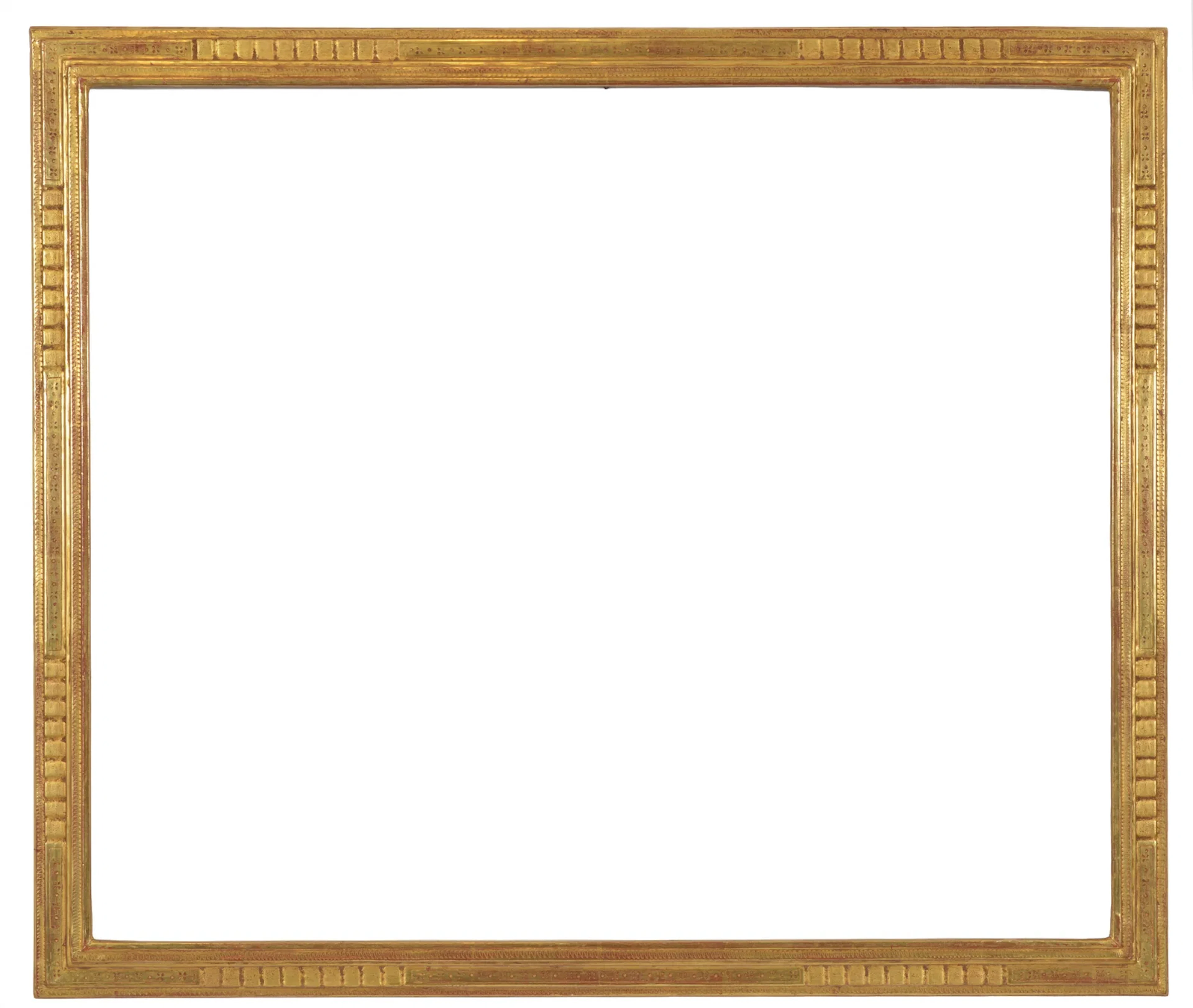 Harer carved and incised giltwood picture frame. Carved name at bottom
