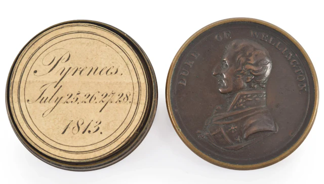Early 19th Century patinated copper commemorative box The Duke of