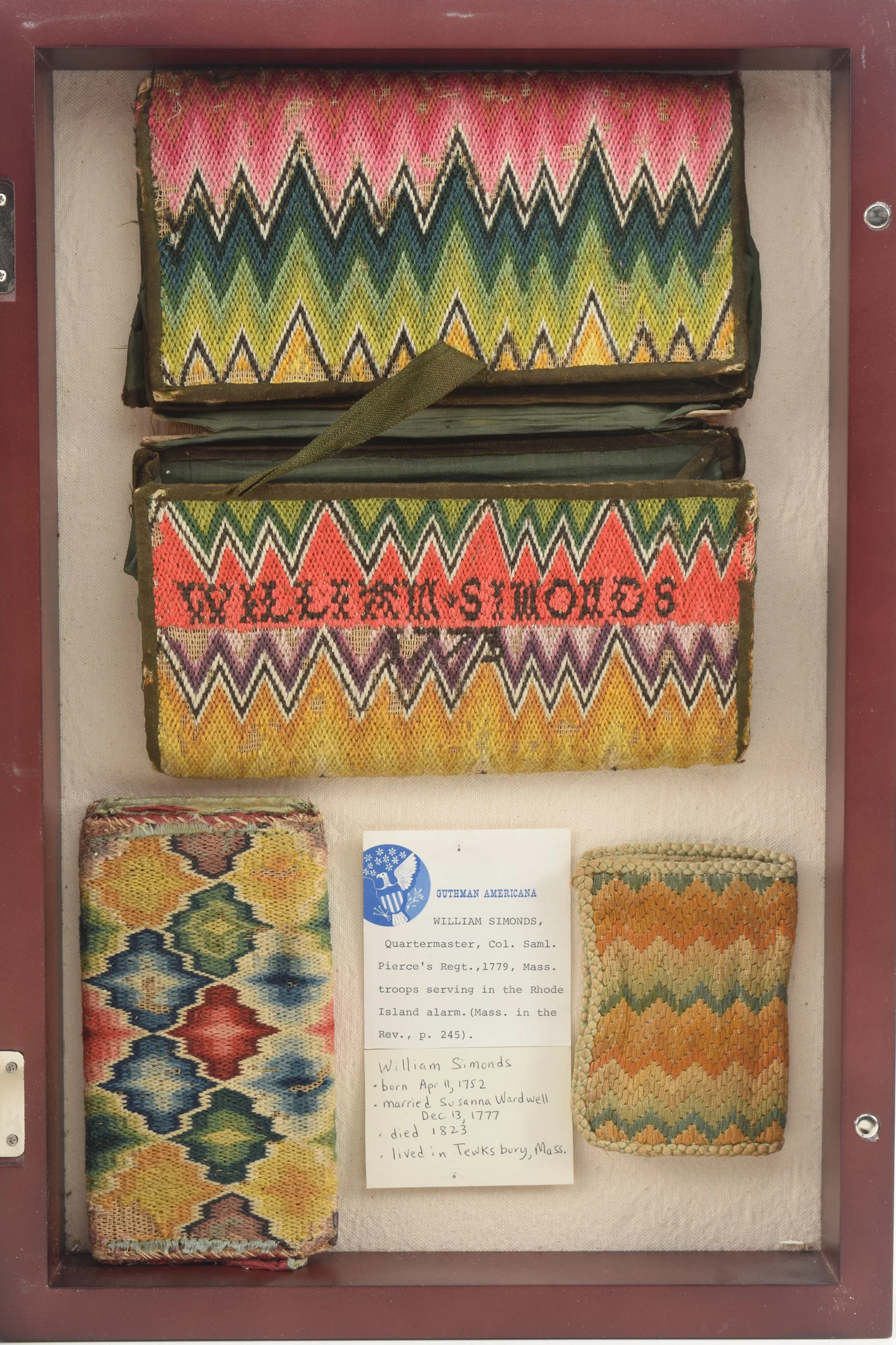 Collection of four 18th Century flame stich bill folds with history