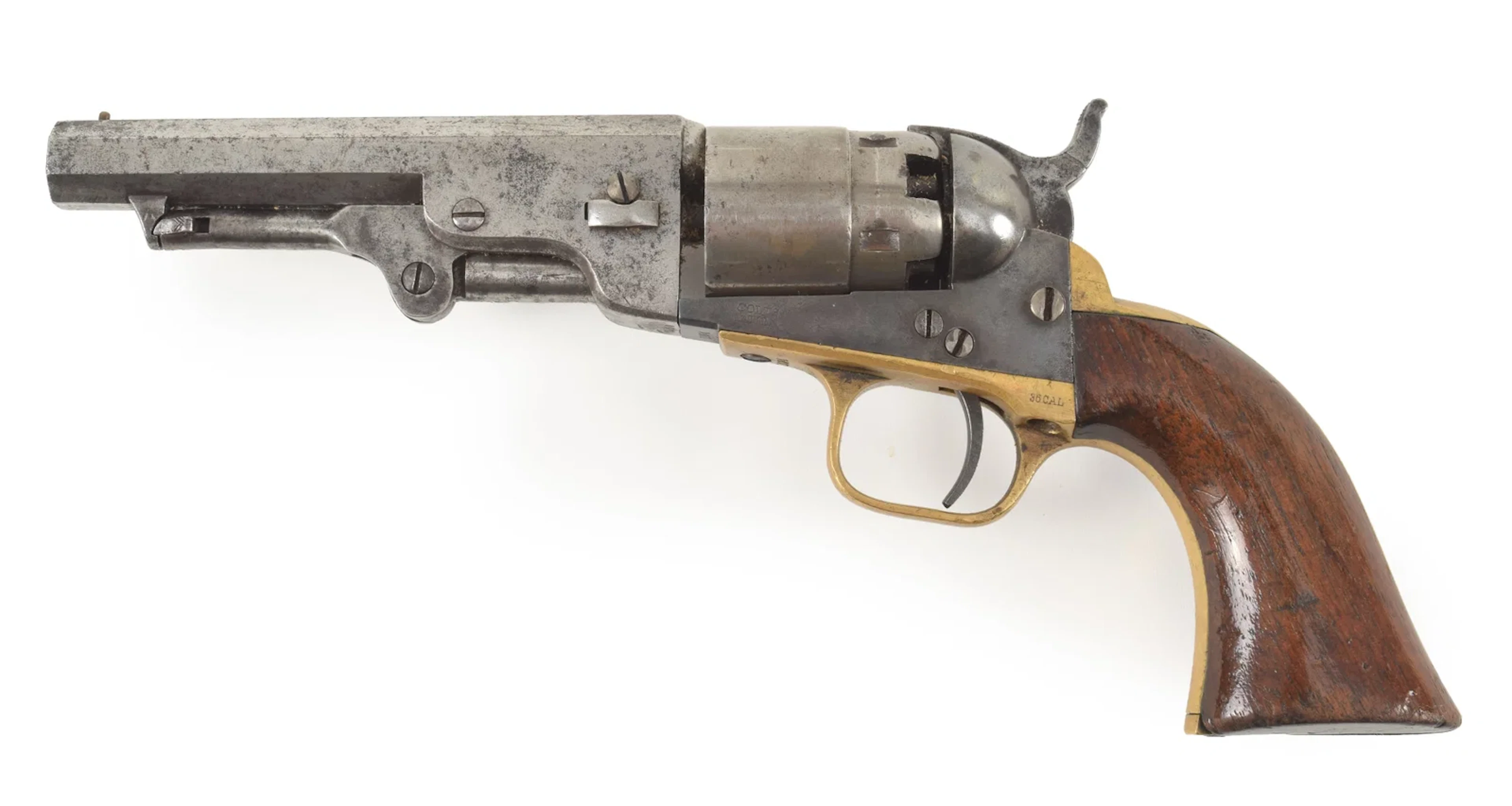 Colt model 1851 Navy revolver with 4.5" barrel, manufactured 1850.