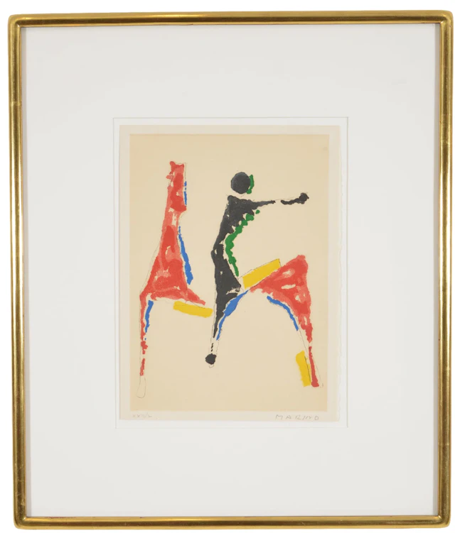 Marino Marini, 1901-1980. Gioco Colorato. Colored etching. Signed