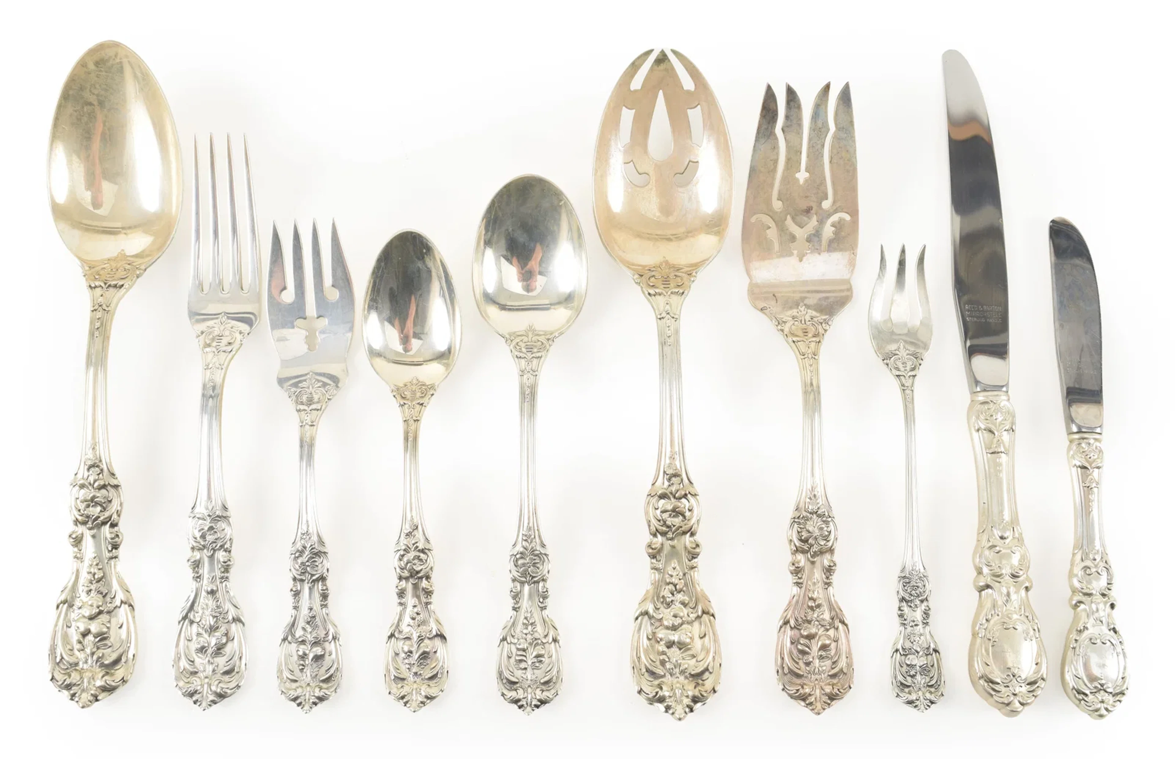 69 piece Reed and Barton Sterling silver flatware service for 12
