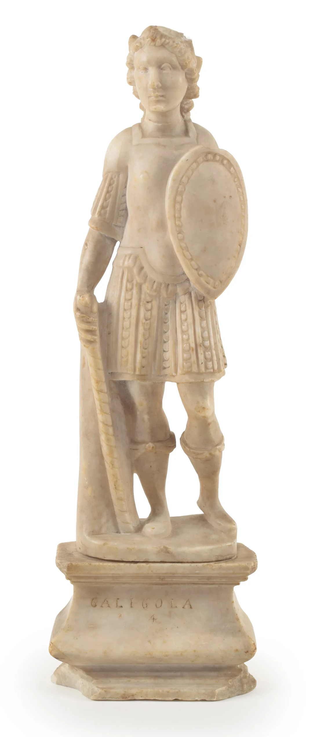 Italian grand tour alabaster sculpture of Roman Emperor Caligula