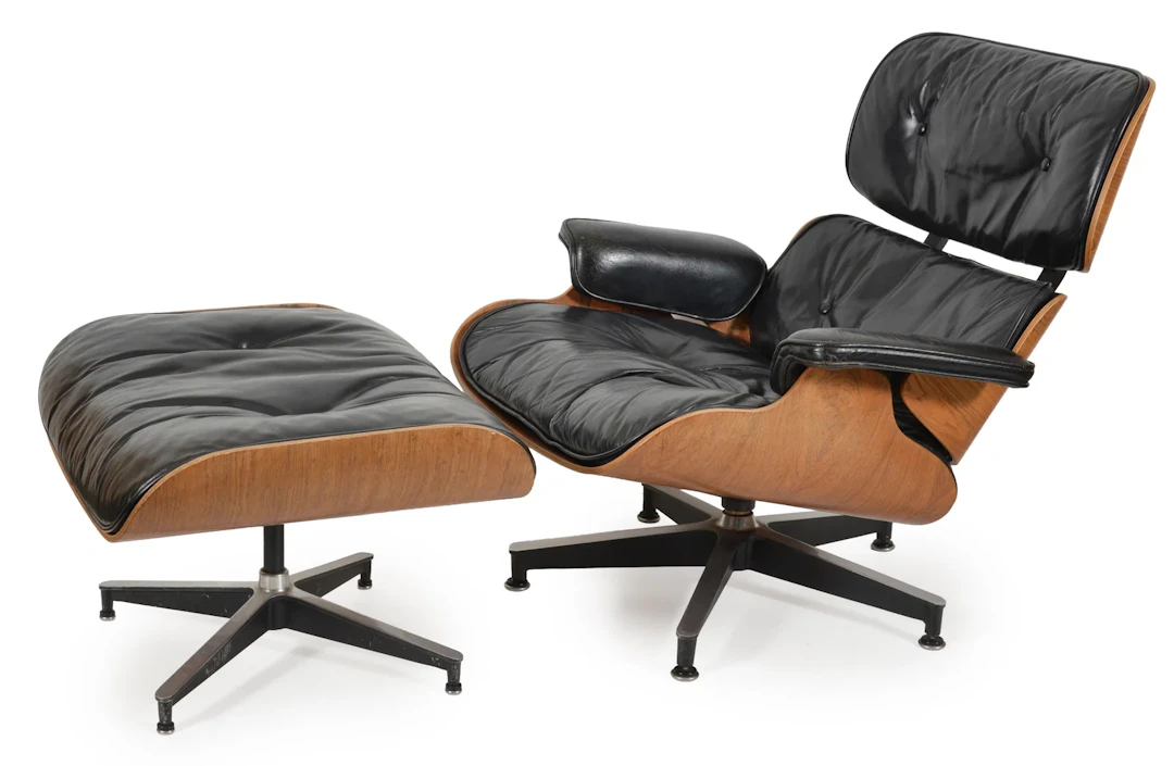 Charles and Ray Eames lounge chair and ottoman, Mid-1960's. Rosewood