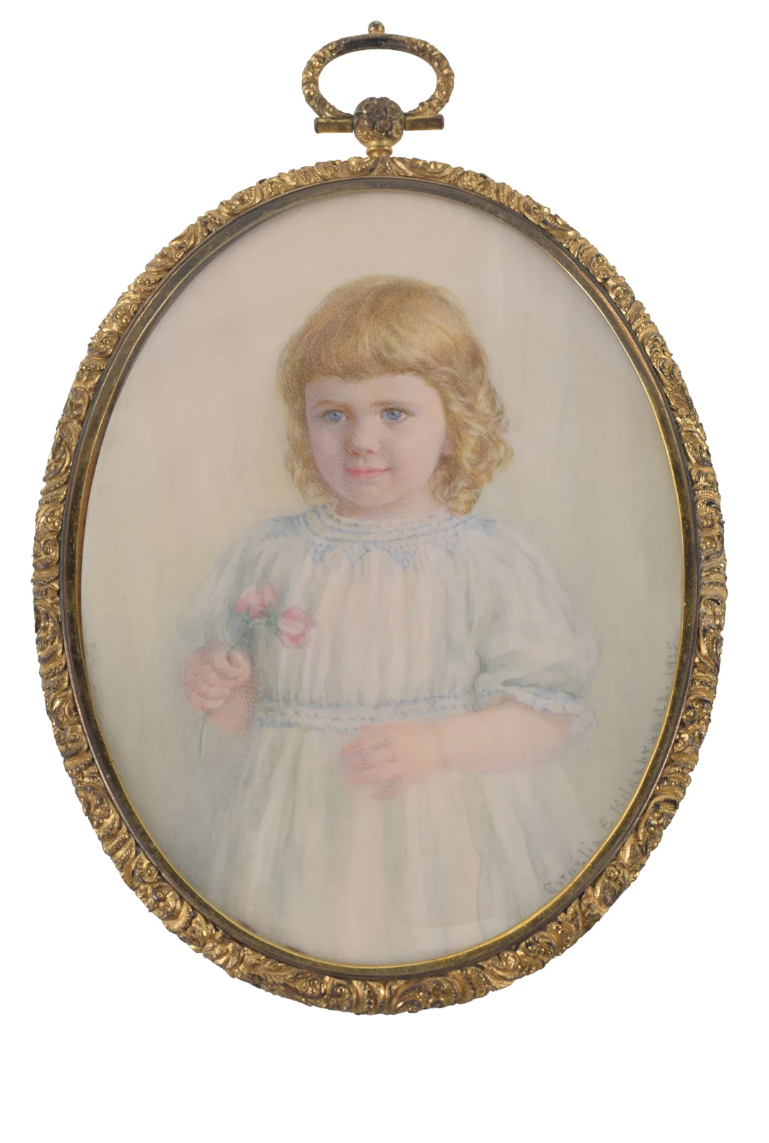 Cornelia E Hildebrandt, American 1876-1962. Cased miniature portrait