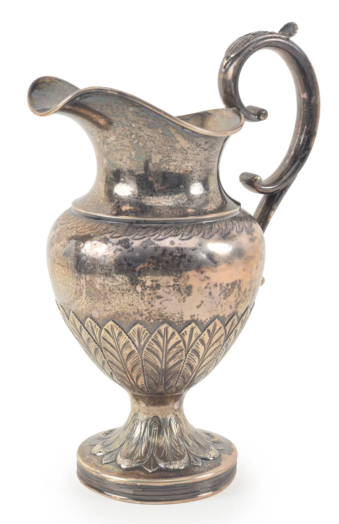 Jones, Lows & Ball coin silver water pitcher, Boston circa 1840. Raised