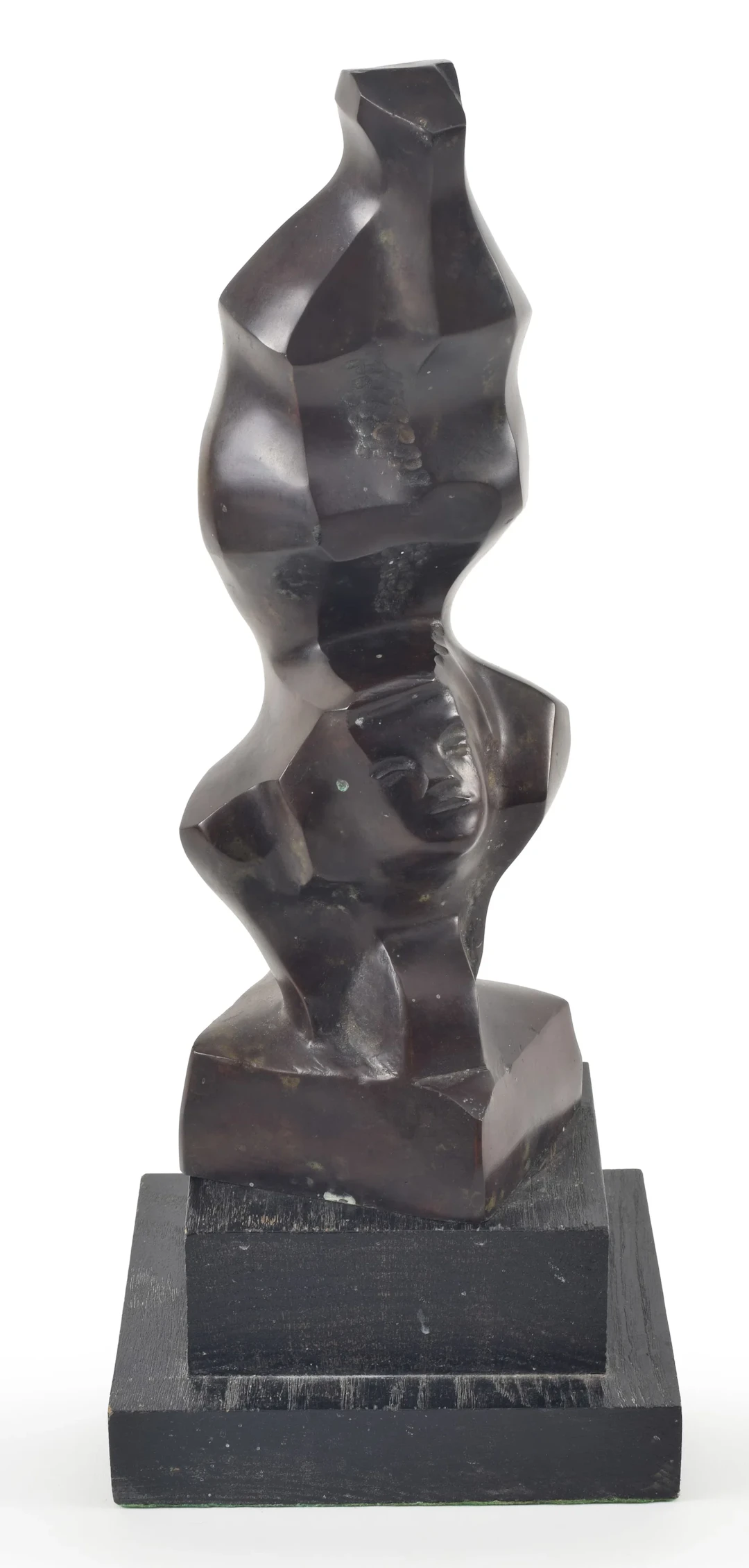 Chaim Gross. "Two Acrobats". 1956 Modernist bronze sculpture. Signed