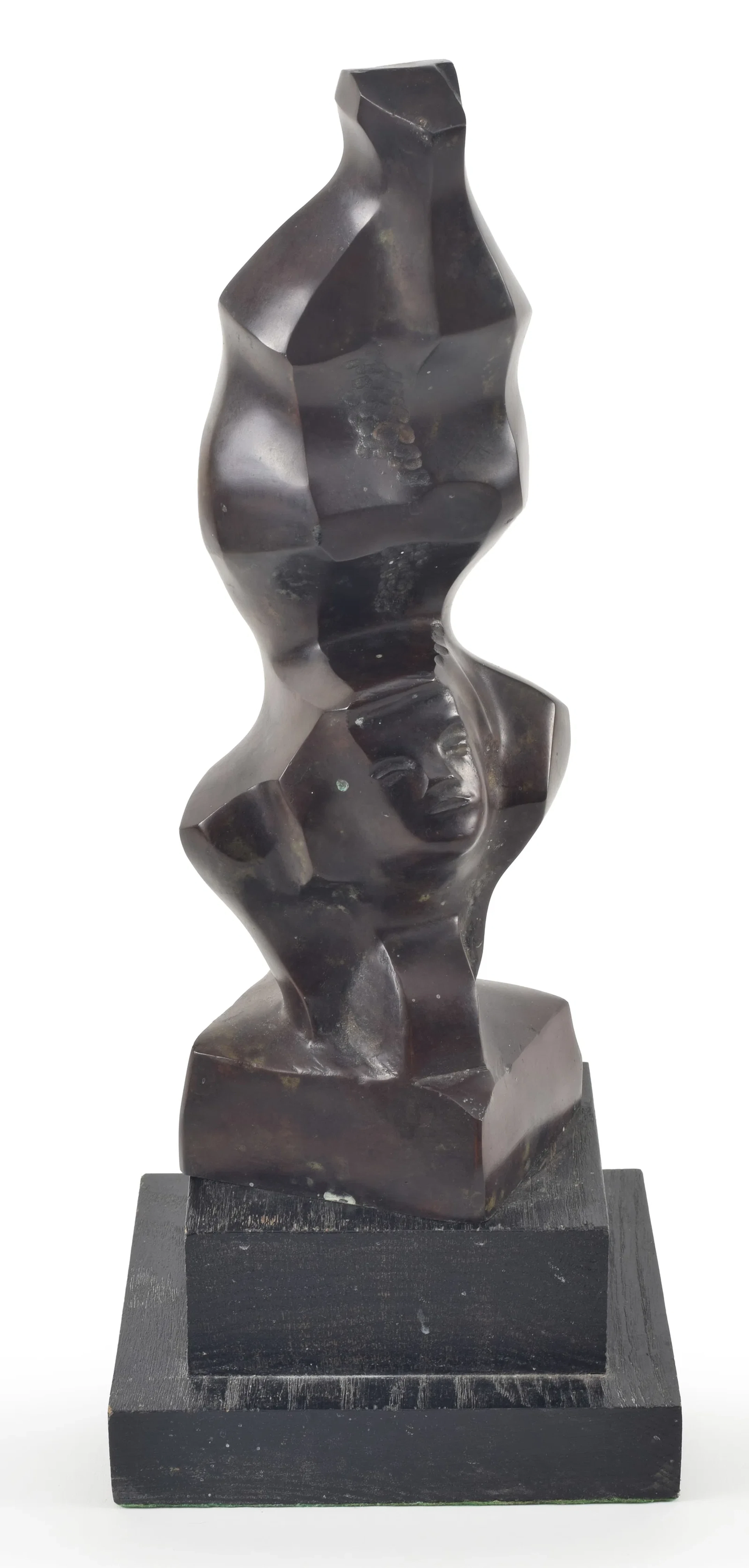Chaim Gross. "Two Acrobats". 1956 Modernist bronze sculpture. Signed