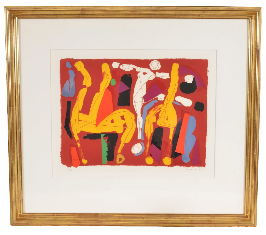 Marino Marini, 1901-1980. Chevaux et Cavaliers, 1972. Colored etching.