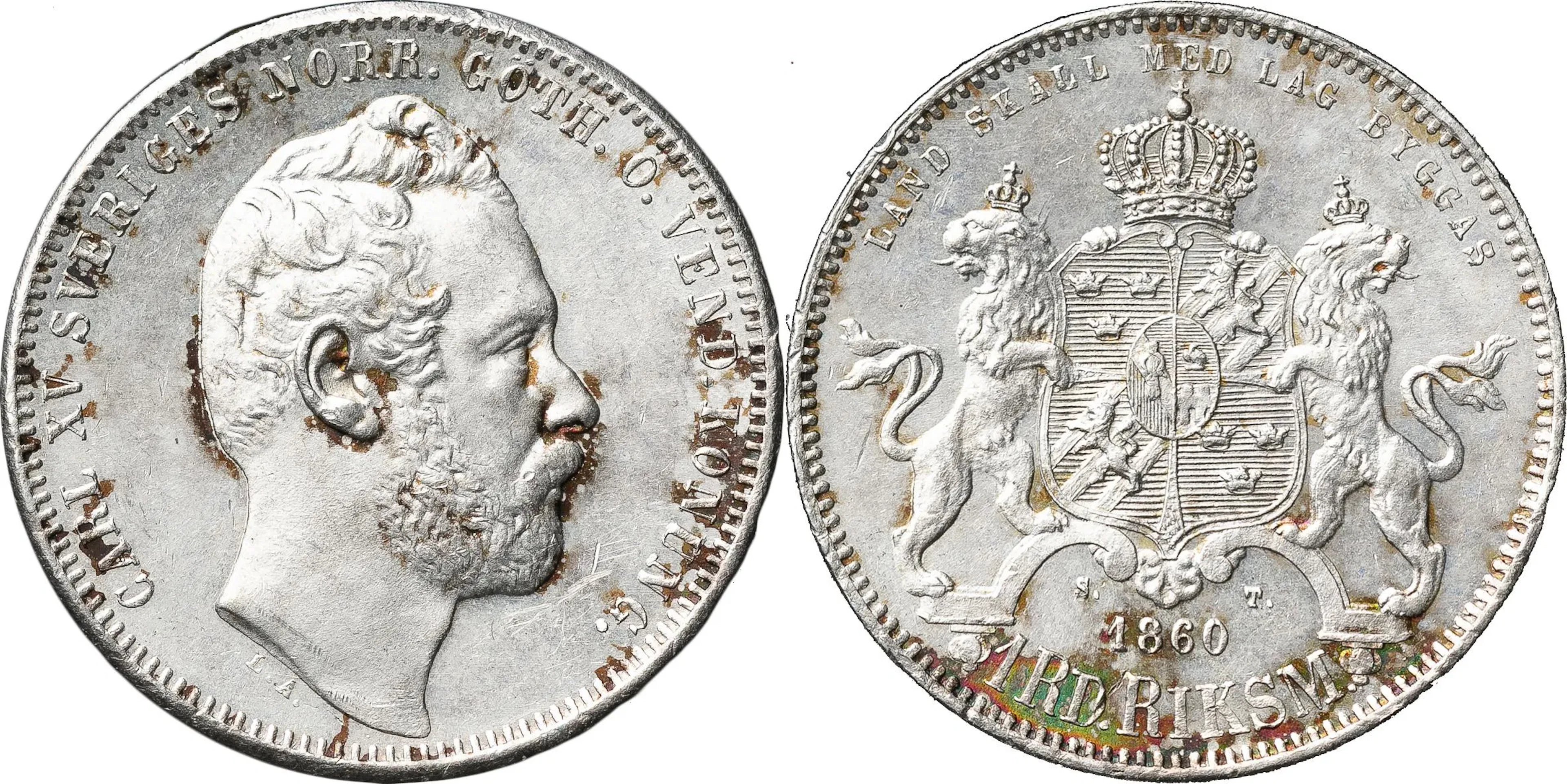 Riksdaler riksmynt 1860. SM 28