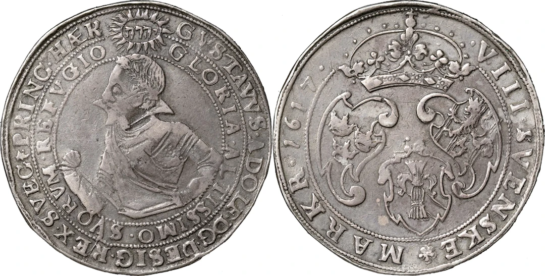 GUSTAV II ADOLF (1611-1632). STOCKHOLM. 8 mark 1617