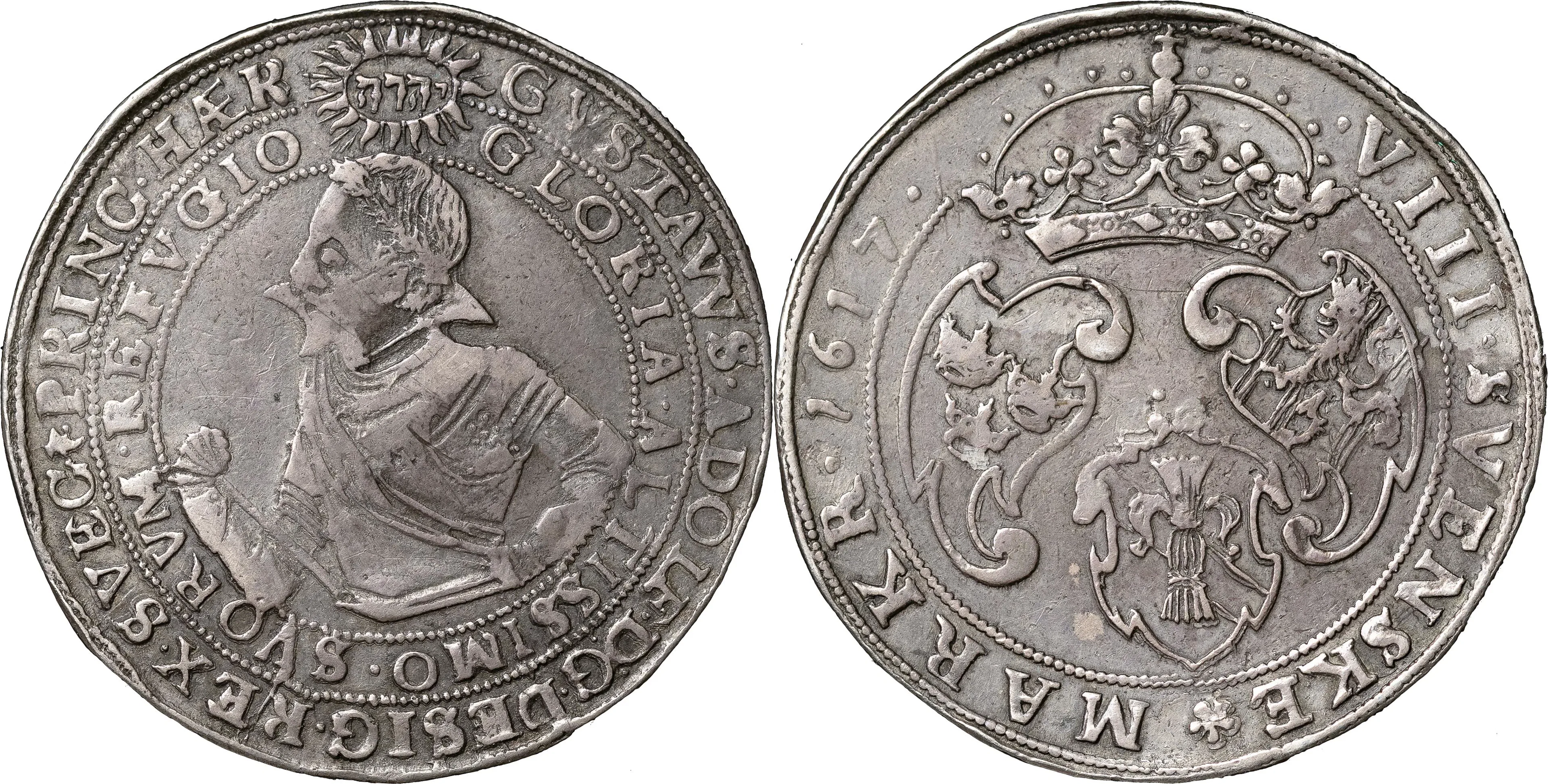 GUSTAV II ADOLF (1611-1632). STOCKHOLM. 8 mark 1617