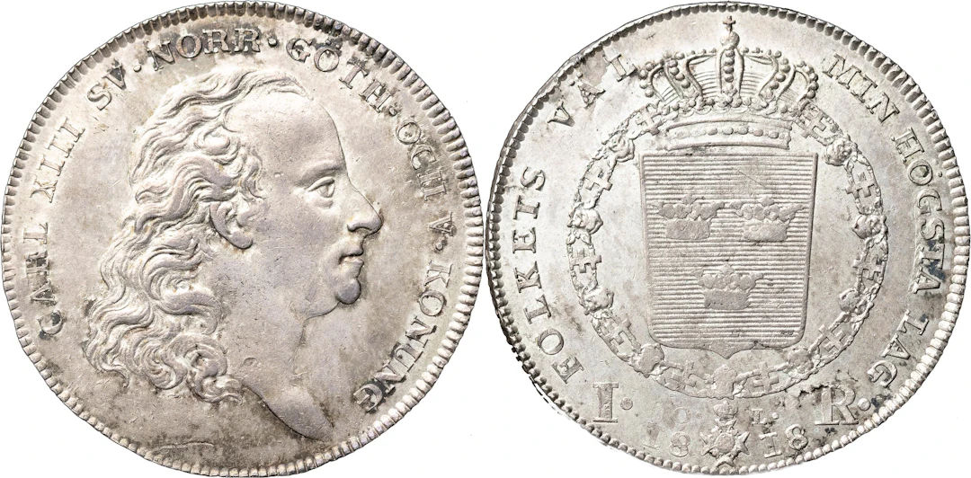 KARL XIII (1809-1818). STOCKHOLM. Riksdaler 1818