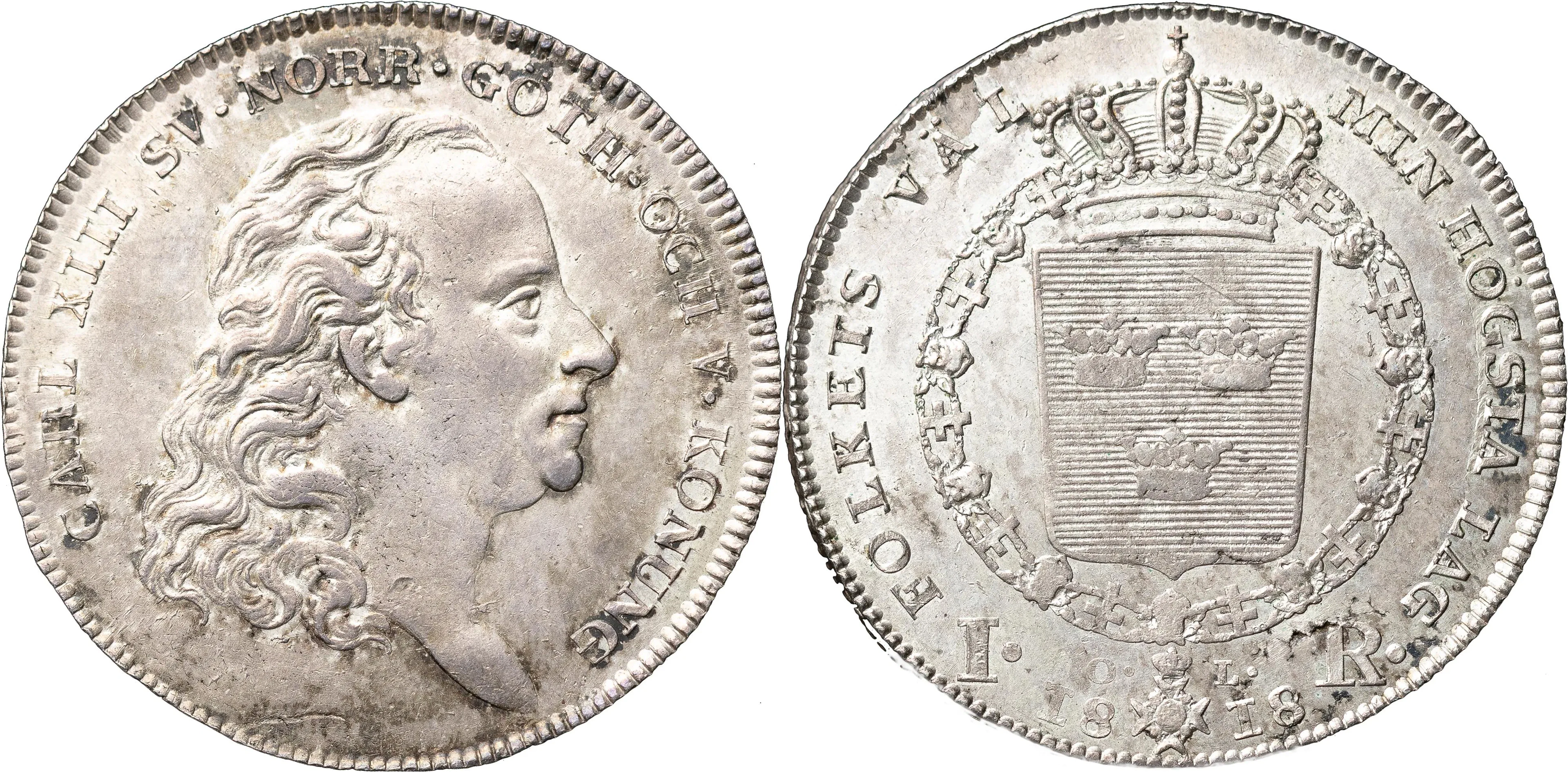 KARL XIII (1809-1818). STOCKHOLM. Riksdaler 1818