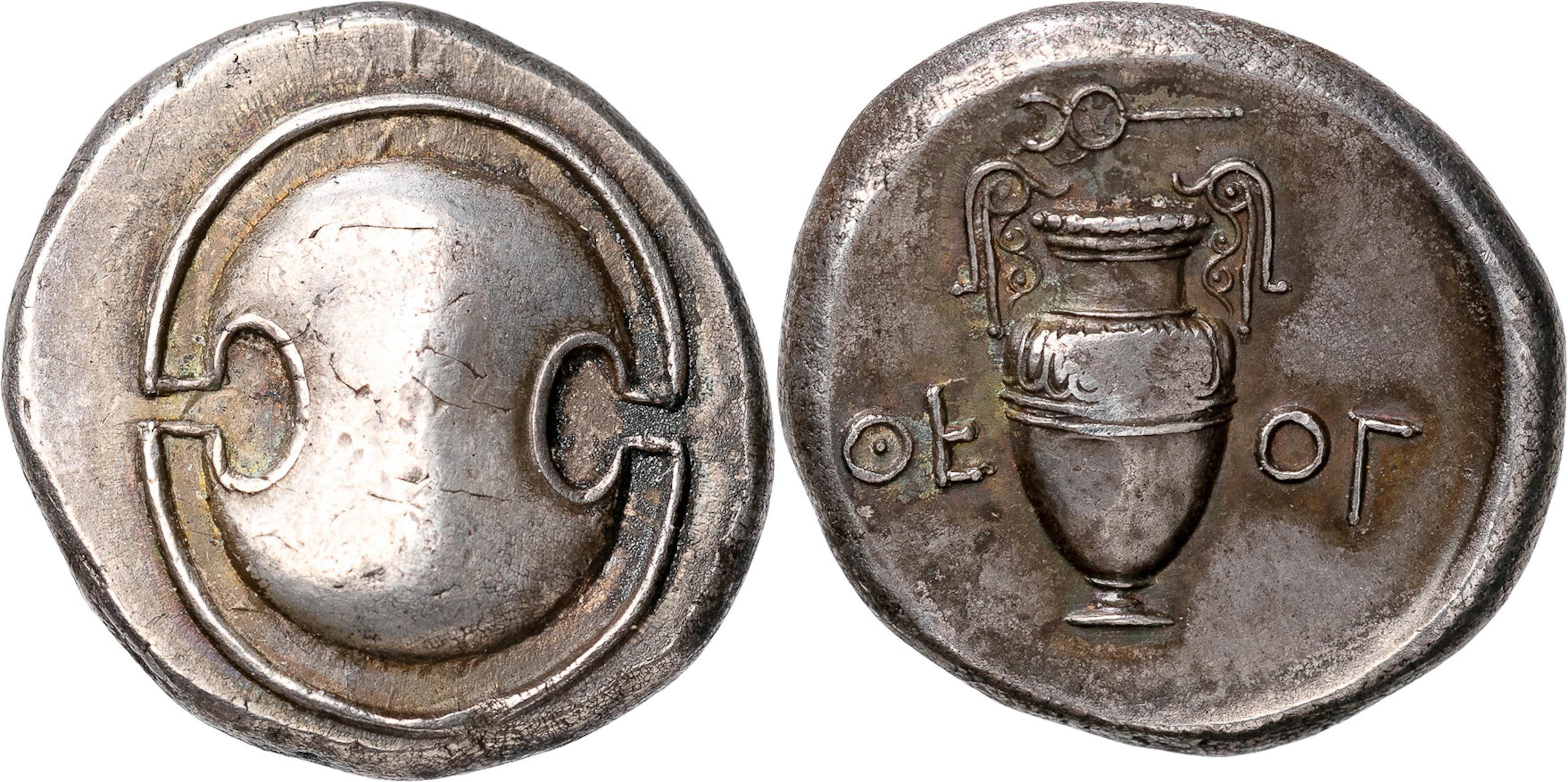 GREKISKA MYNT / GREEK COINS. BOEOTIA. THEBES (500-480 B.C.). AR stater