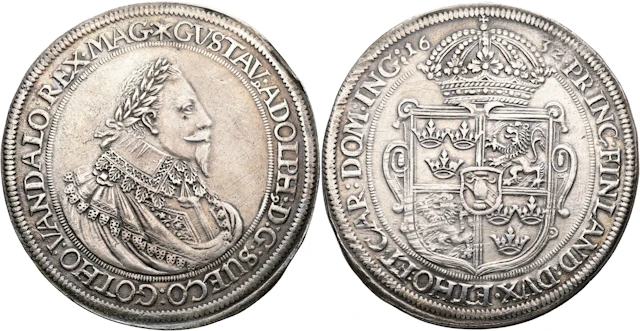 GUSTAV II ADOLF (1611-1632). Taler 1632.