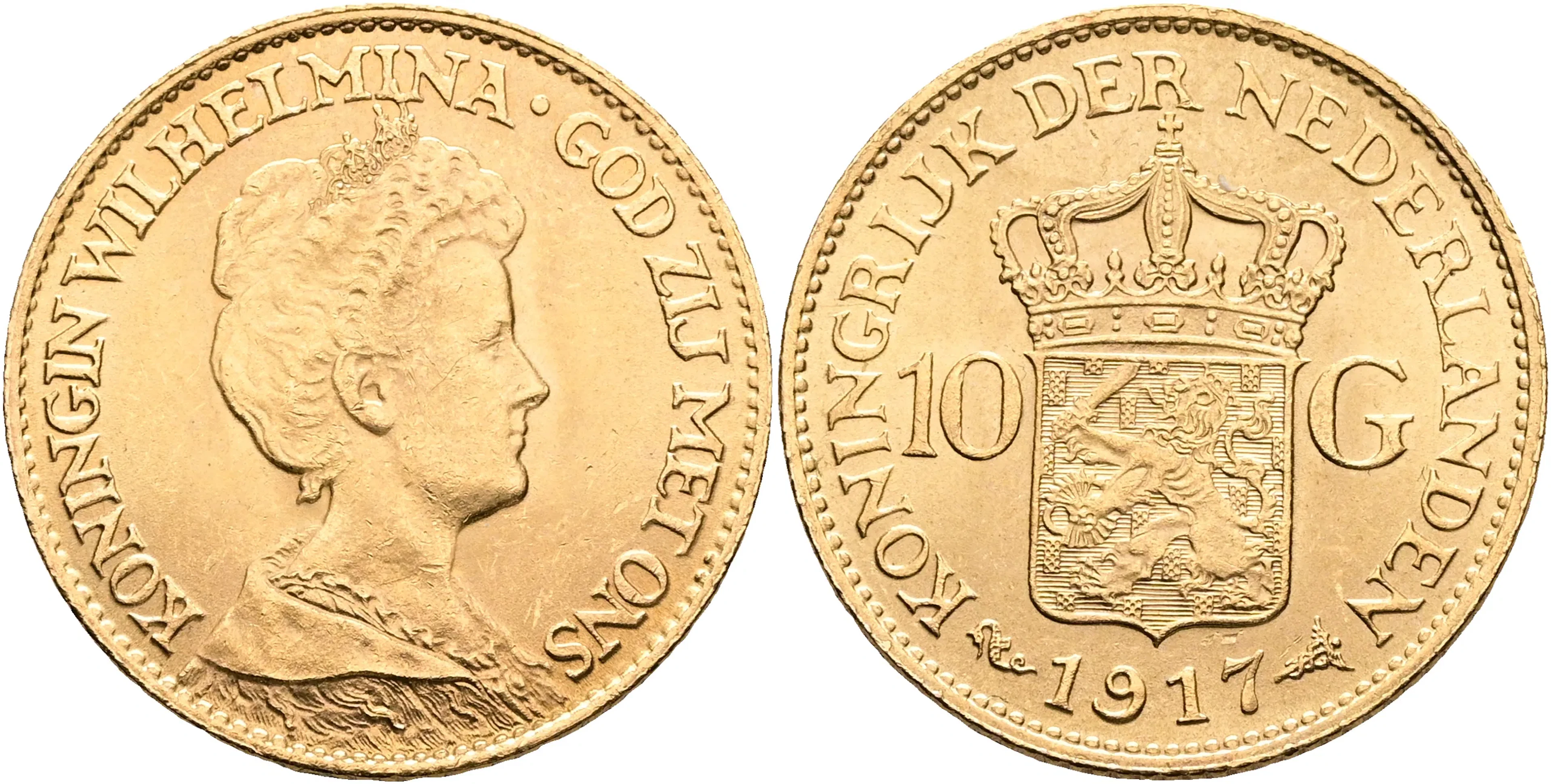 NEDERLÄNDERNA / THE NETHERLANDS. 10 gulden 1917