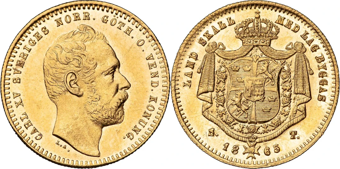 KARL XV (1859-1872). Dukat 1865. SM 6