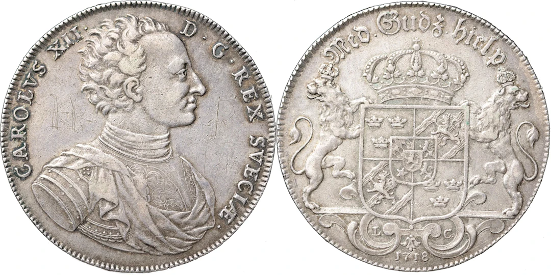 KARL XII (1697-1718). STOCKHOLM. Riksdaler 1718