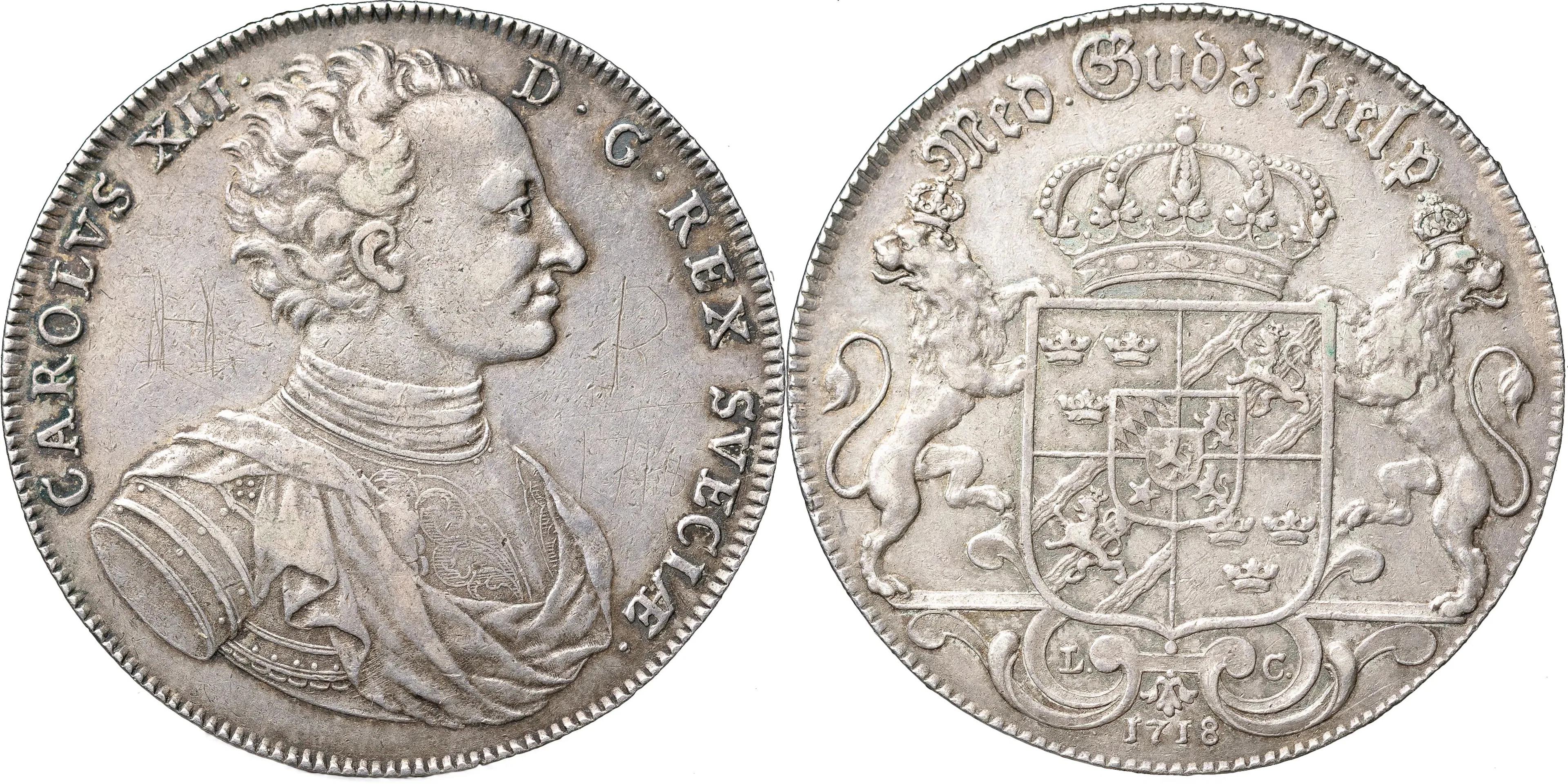 KARL XII (1697-1718). STOCKHOLM. Riksdaler 1718