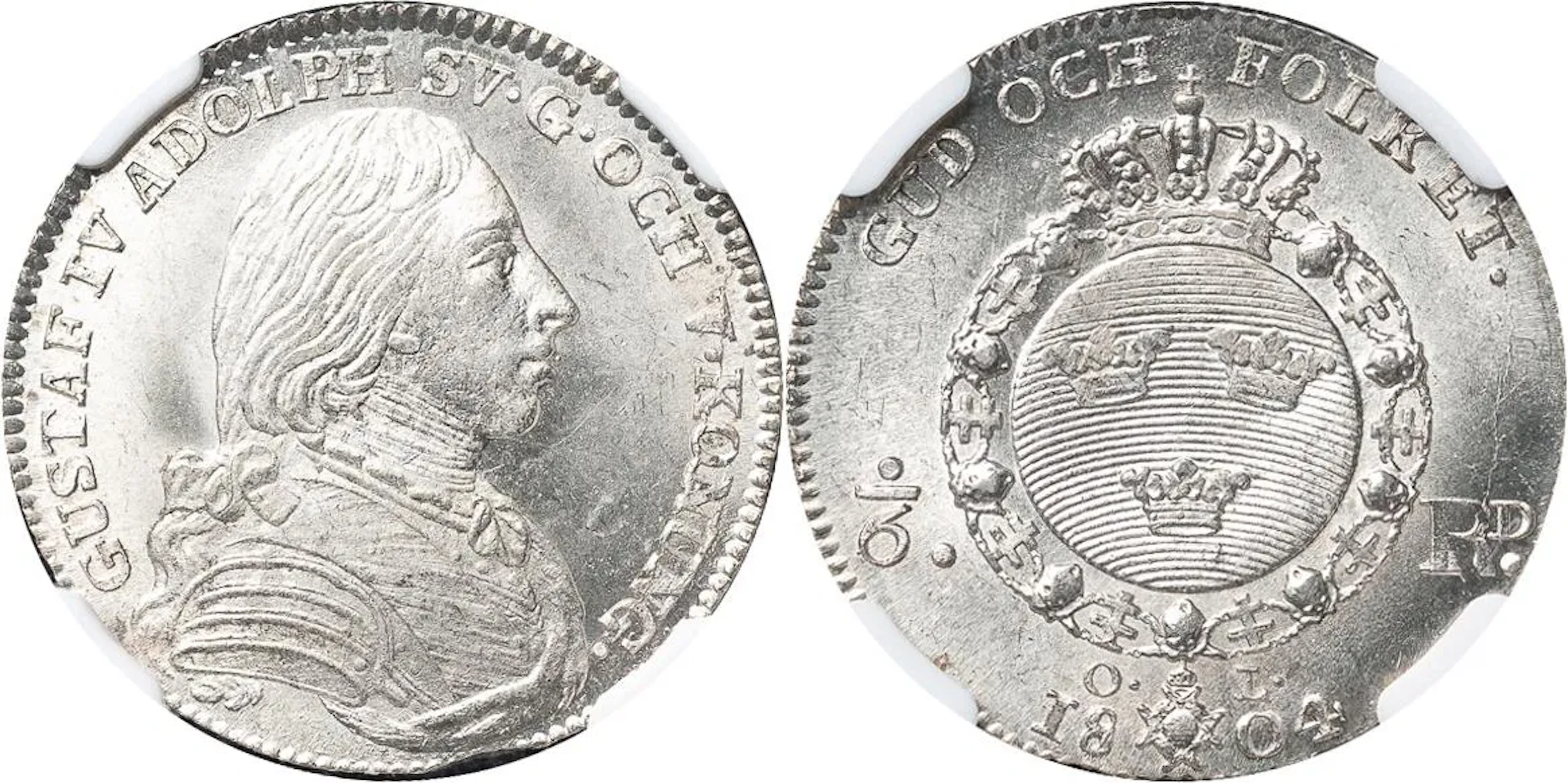 GUSTAV IV ADOLF (1792-1809). STOCKHOLM. 1/6 riksdaler 1804