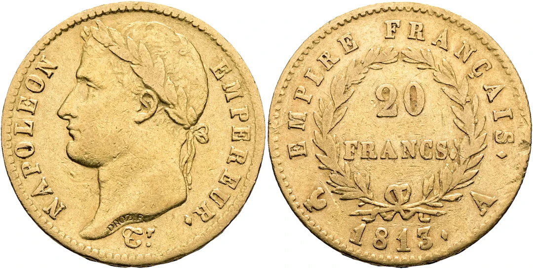FRANKRIKE / FRANCE. 20 francs 1813