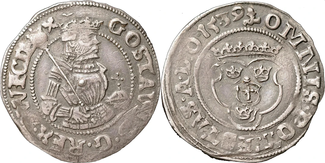 GUSTAV I (1523-1560). VÄSTERÅS. 1/2 mark 1539