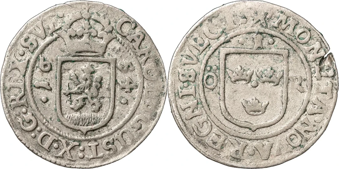 KARL X GUSTAV (1654-1660). STOCKHOLM. Öre 1654