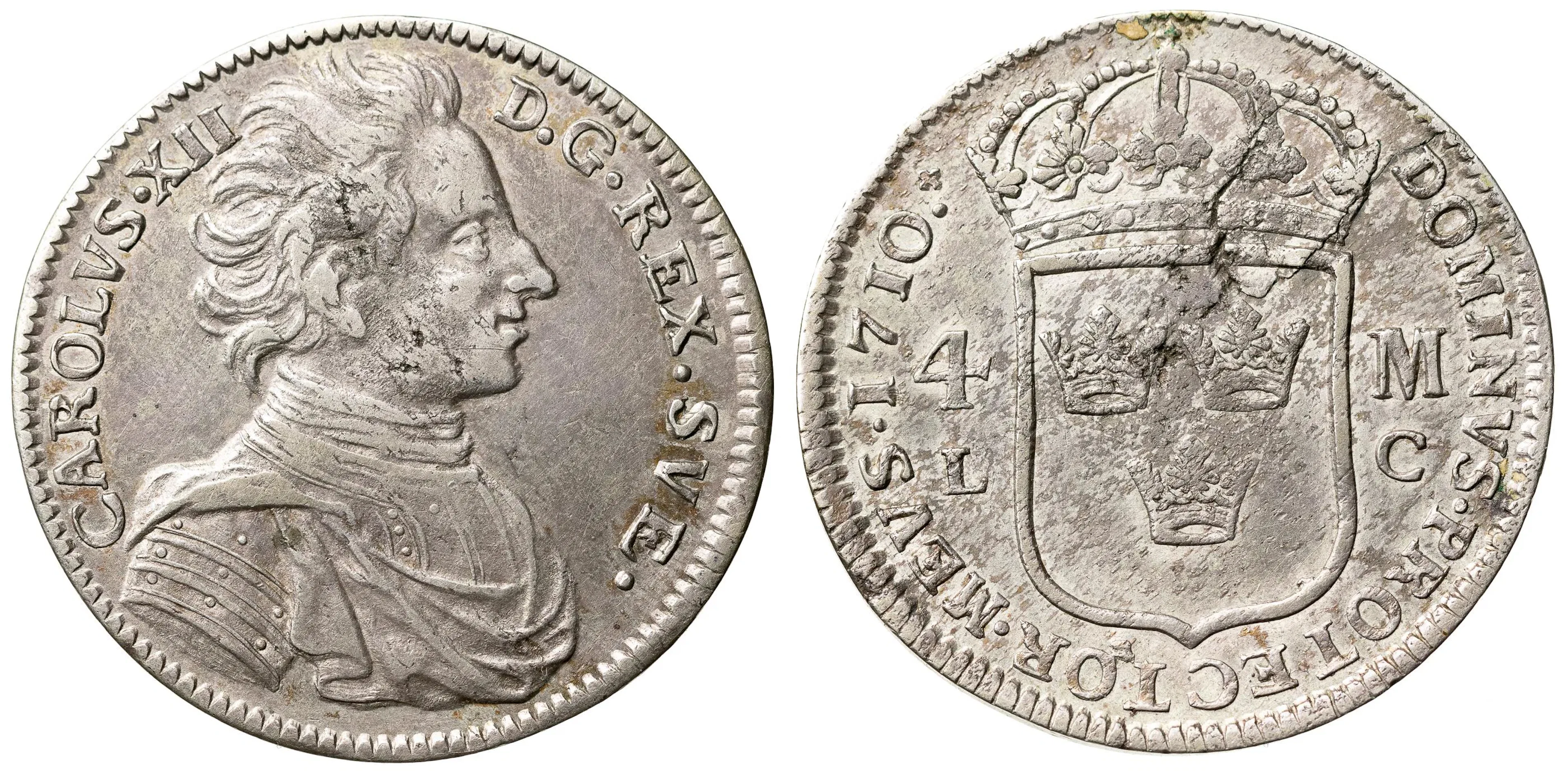 KARL XII (1697-1718). 4 mark 1710