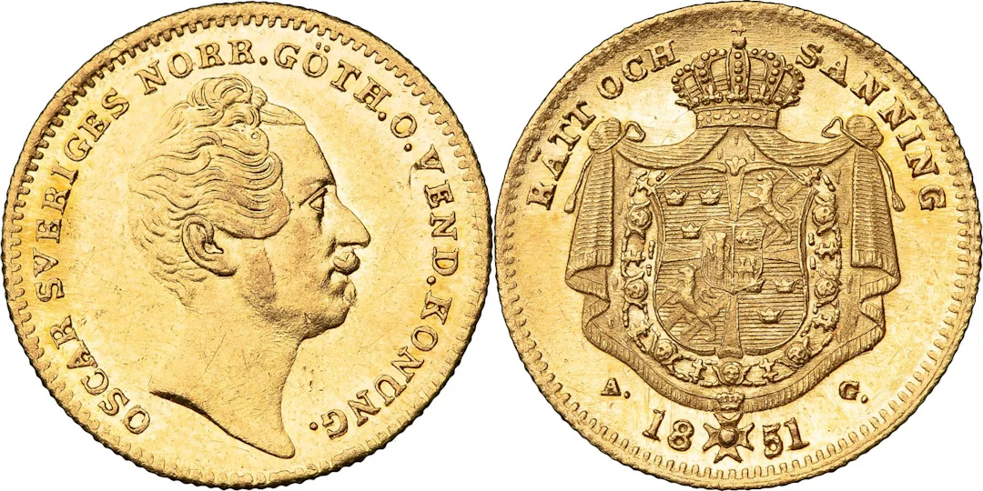OSKAR I (1844-1859). Dukat 1851. SM 15