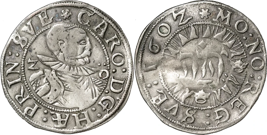 KARL, RIKSFÖRESTÅNDARE (1598-1604). STOCKHOLM. 2 öre 1602