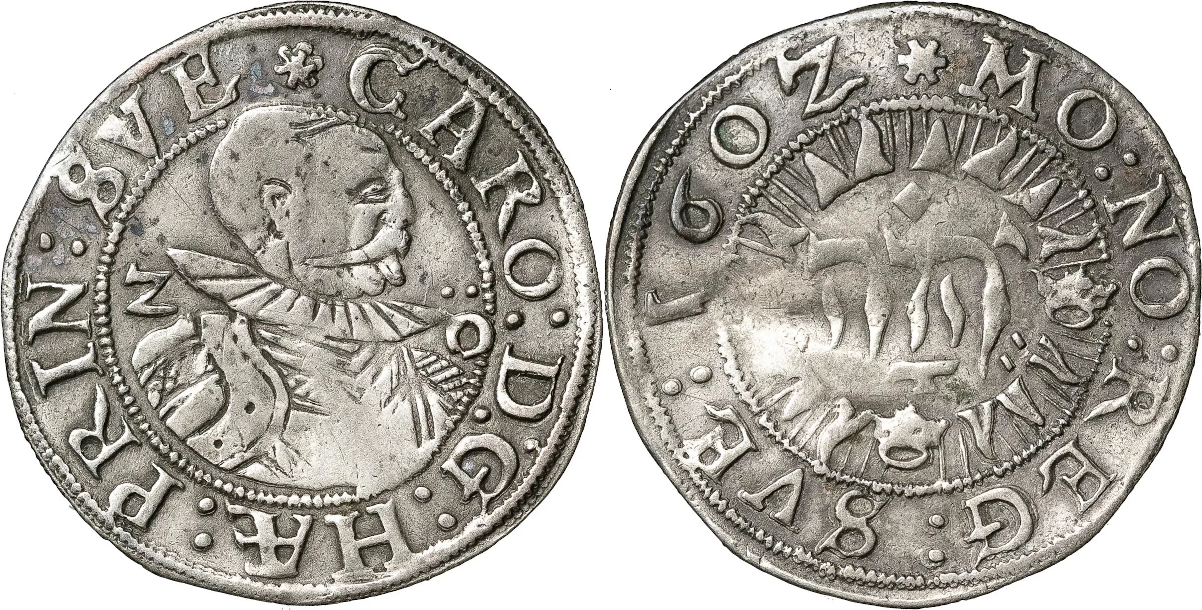 KARL, RIKSFÖRESTÅNDARE (1598-1604). STOCKHOLM. 2 öre 1602