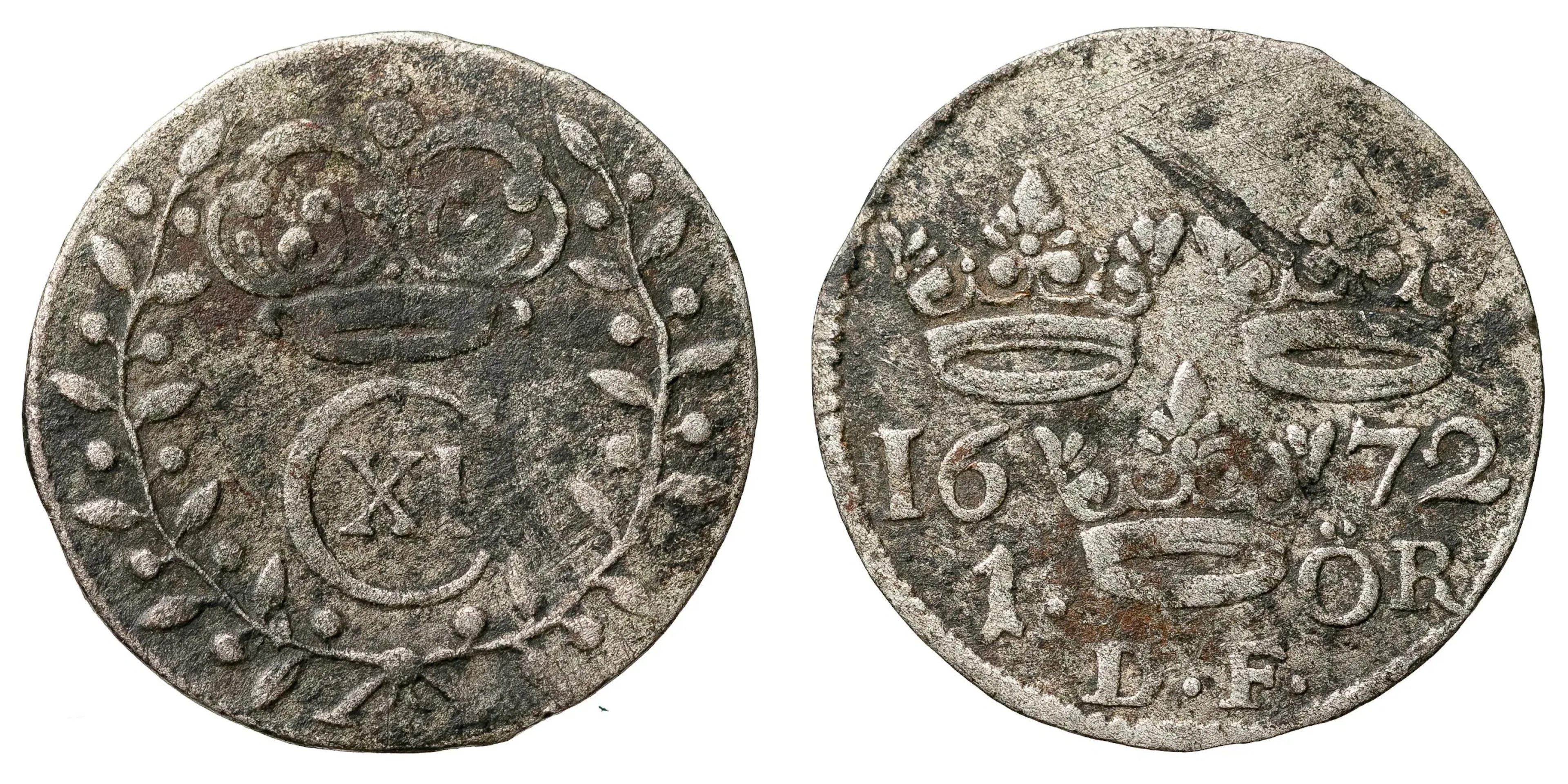 KARL XI (1660-1697). Öre 1672