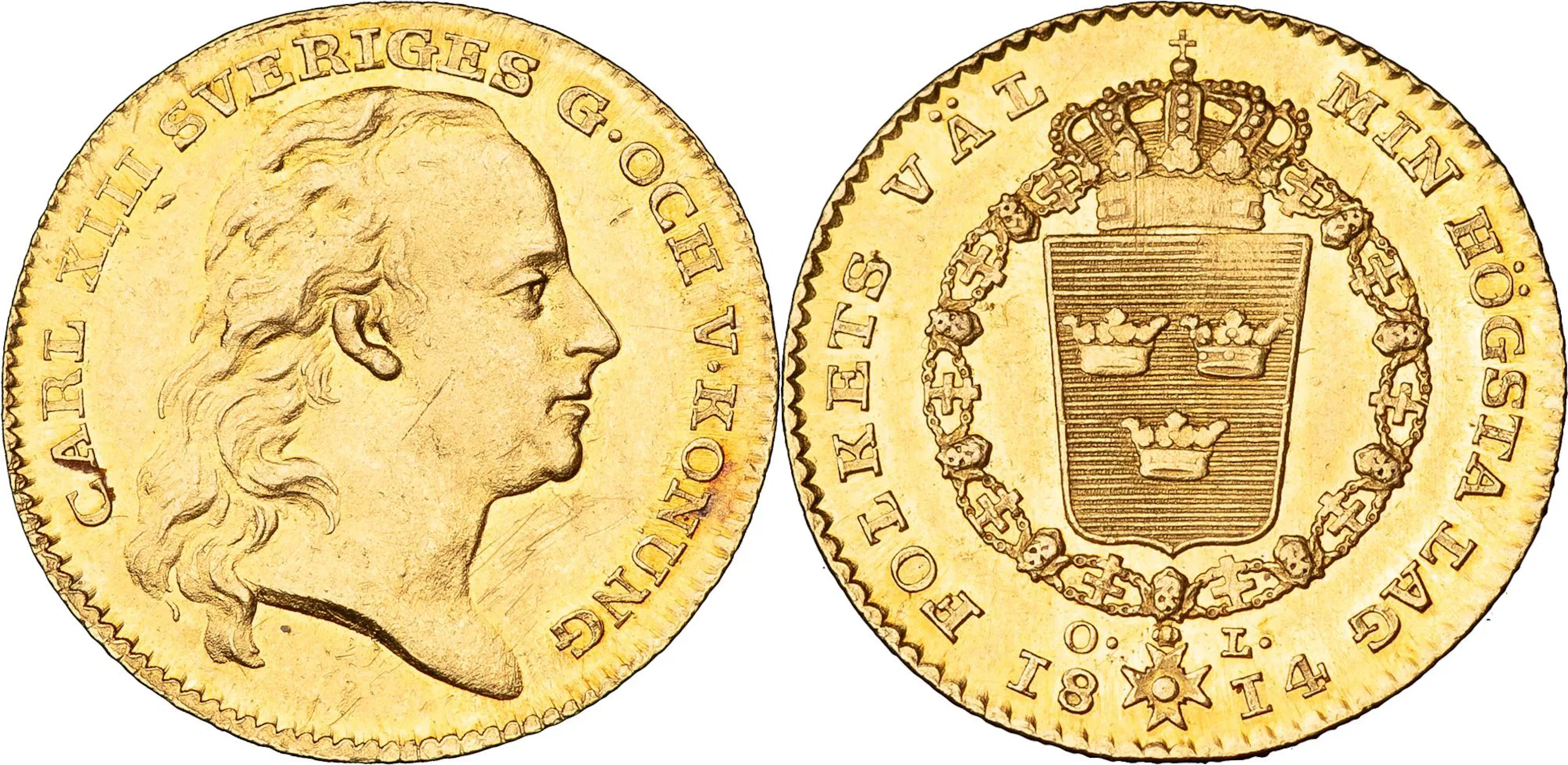 KARL XIII (1809-1818). STOCKHOLM. Dukat 1814