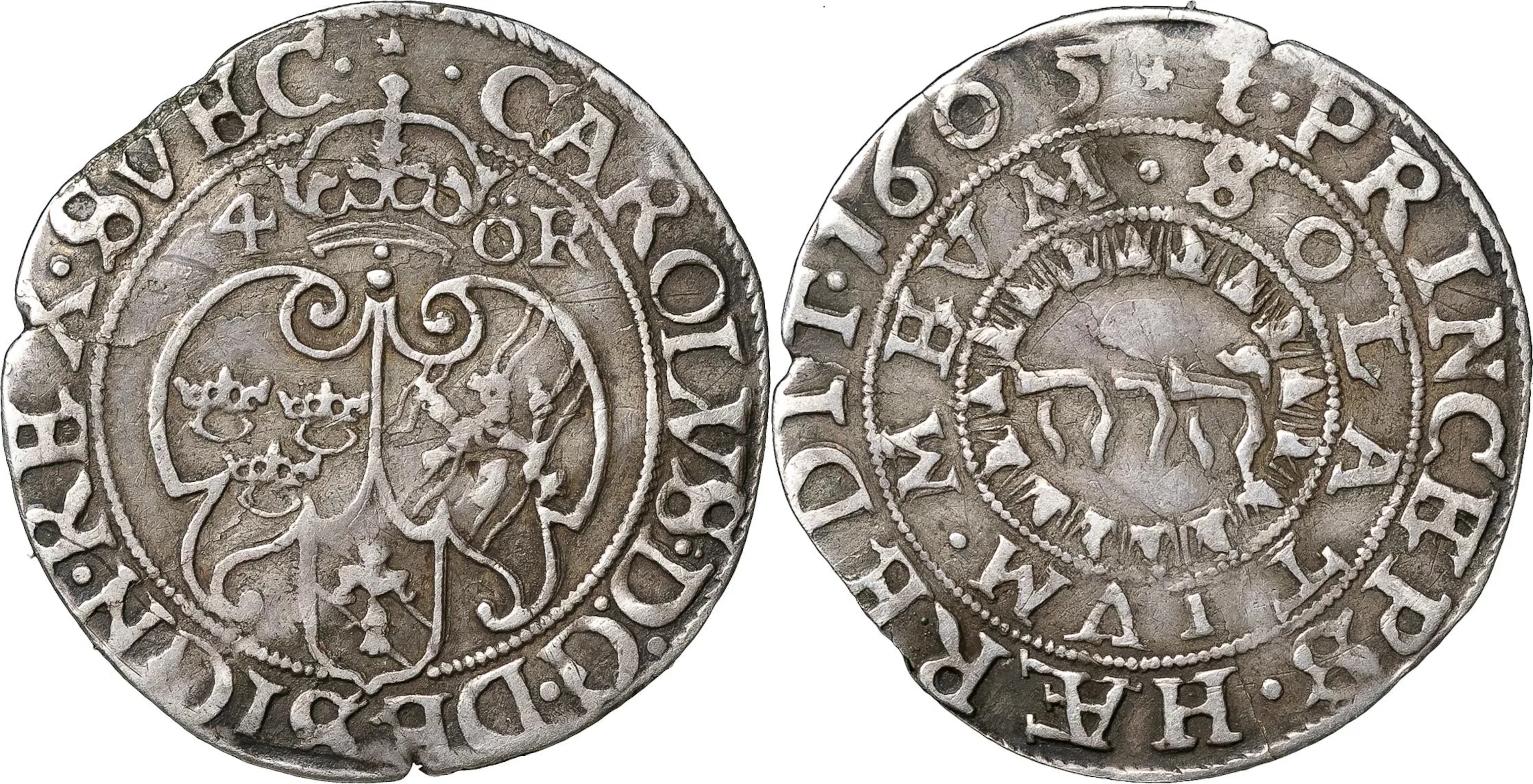 KARL IX (1604-1611). STOCKHOLM. 4 öre (1/2 mark) 1605