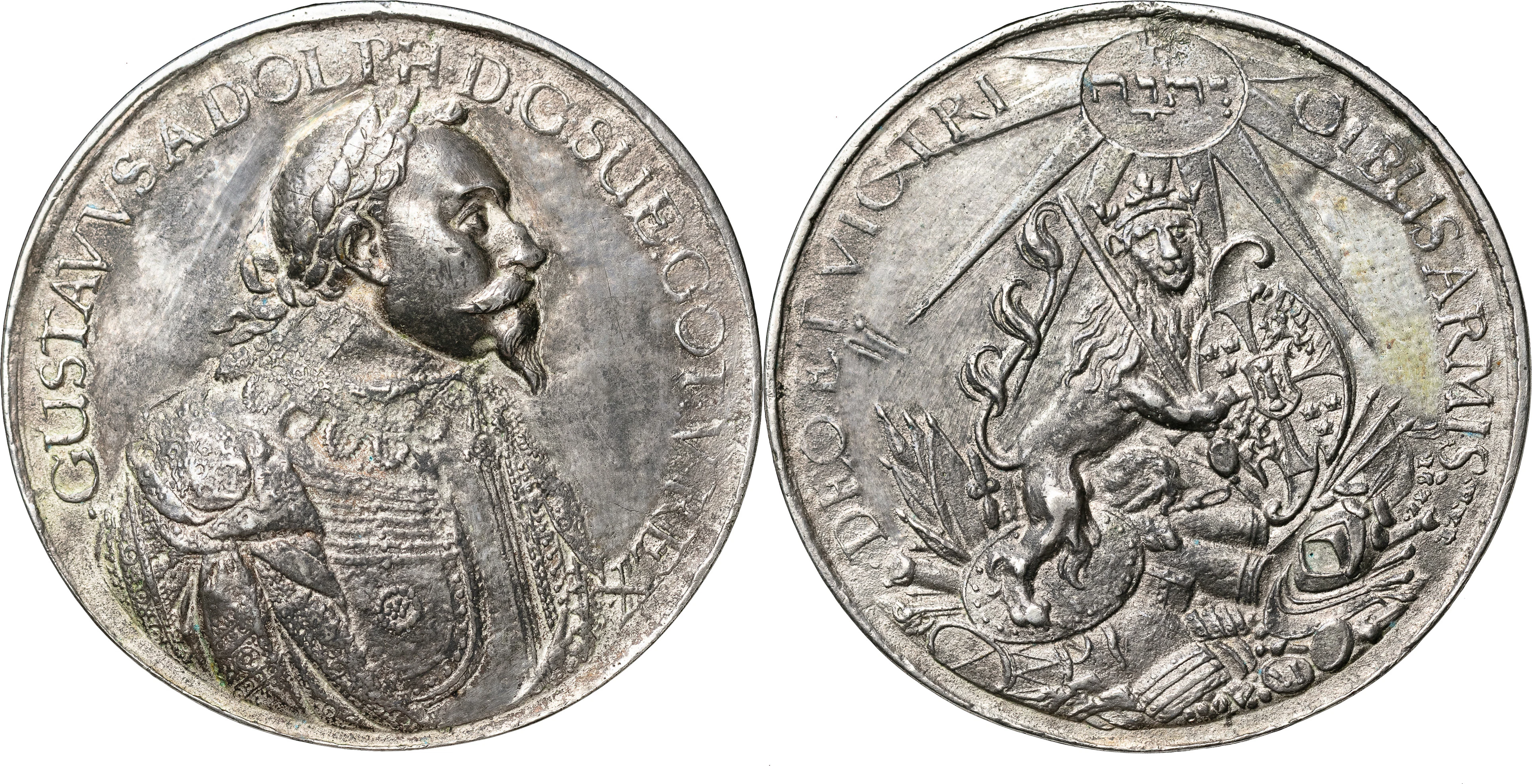 GUSTAV II ADOLF (1611-1632). Minnesmedalj / tapperhetsmedalj med kungens
