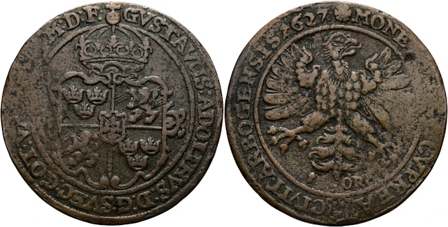 GUSTAV II ADOLF (1611-1632). Öre 1627