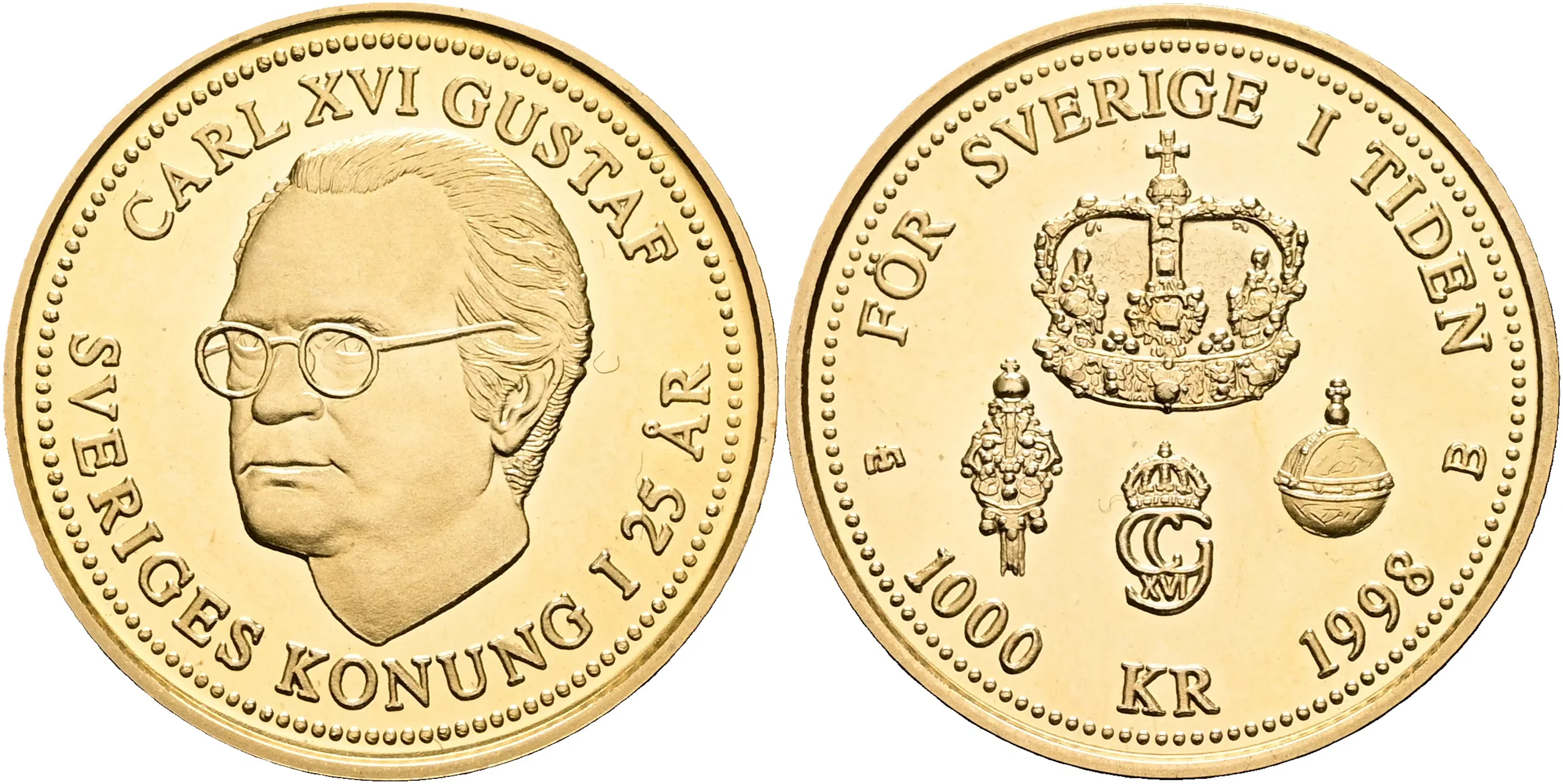 CARL XVI GUSTAF (1973 -). 1000 kronor 1998