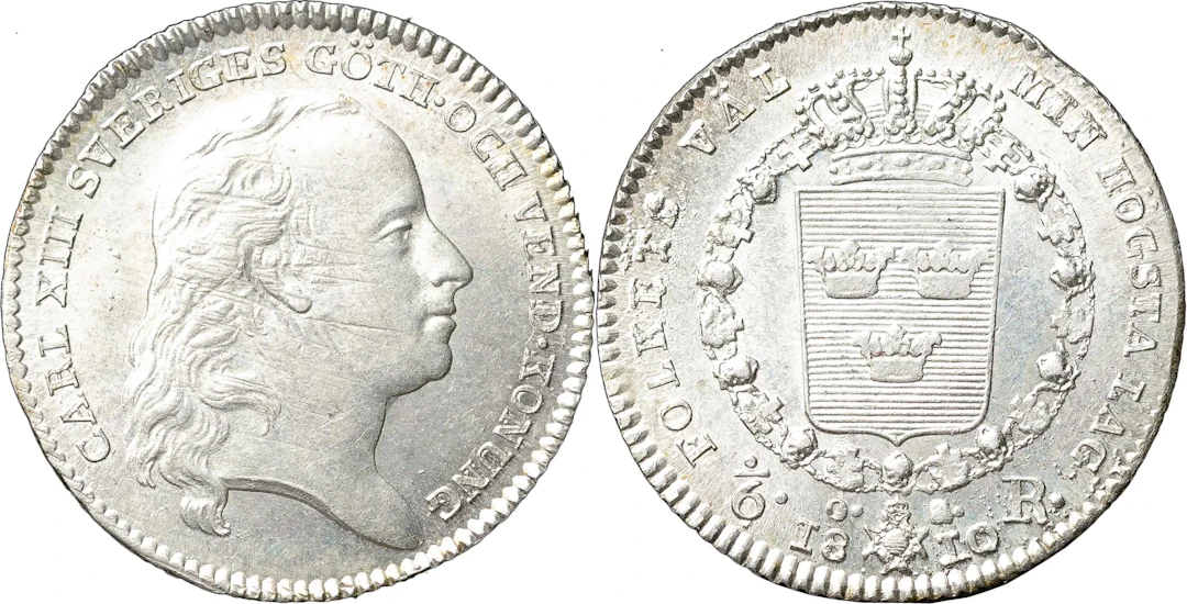 KARL XIII (1809-1818). STOCKHOLM. 1/6 riksdaler 1810