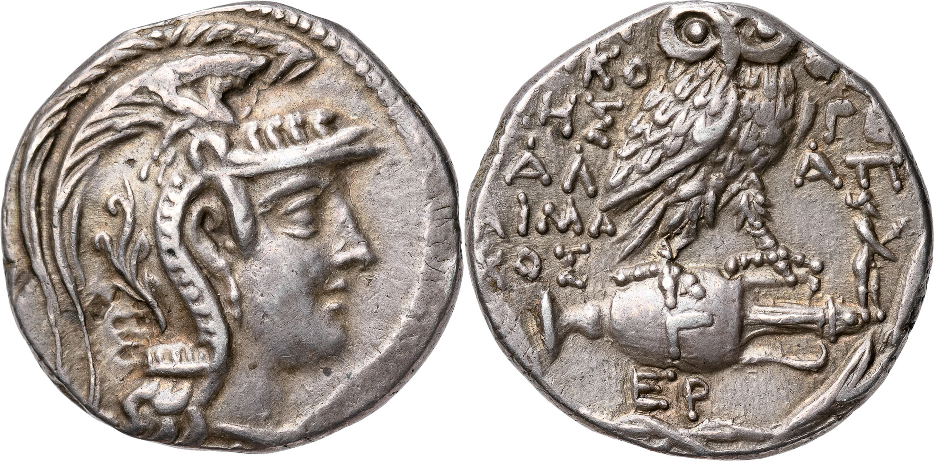 GREKISKA MYNT / GREEK COINS. ATTICA. ATHENS (166-3 B.C.). AR tetradrachm