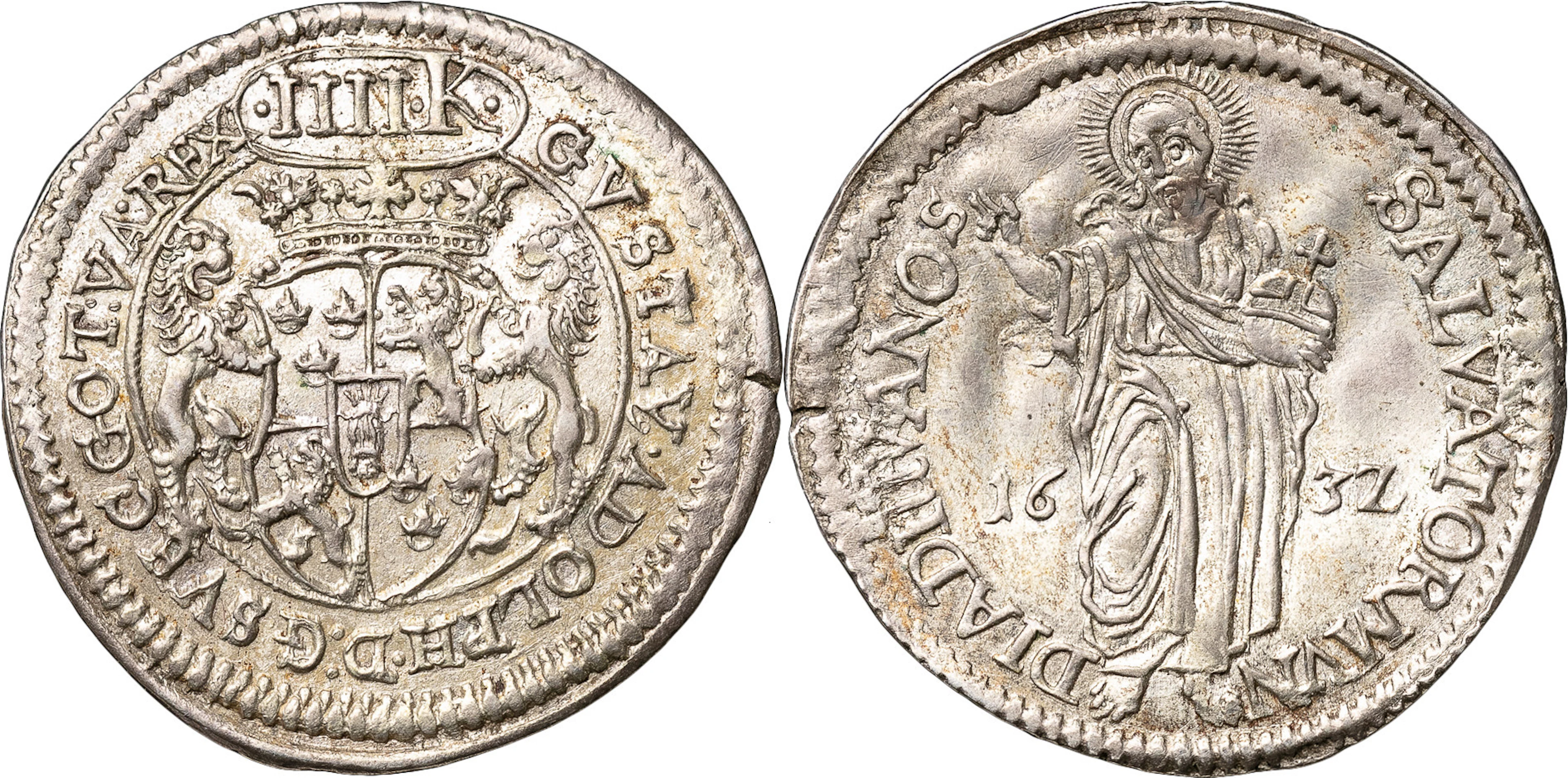 GUSTAV II ADOLF (1611-1632). FÜRTH. 4 kreutzer / batzen 1632
