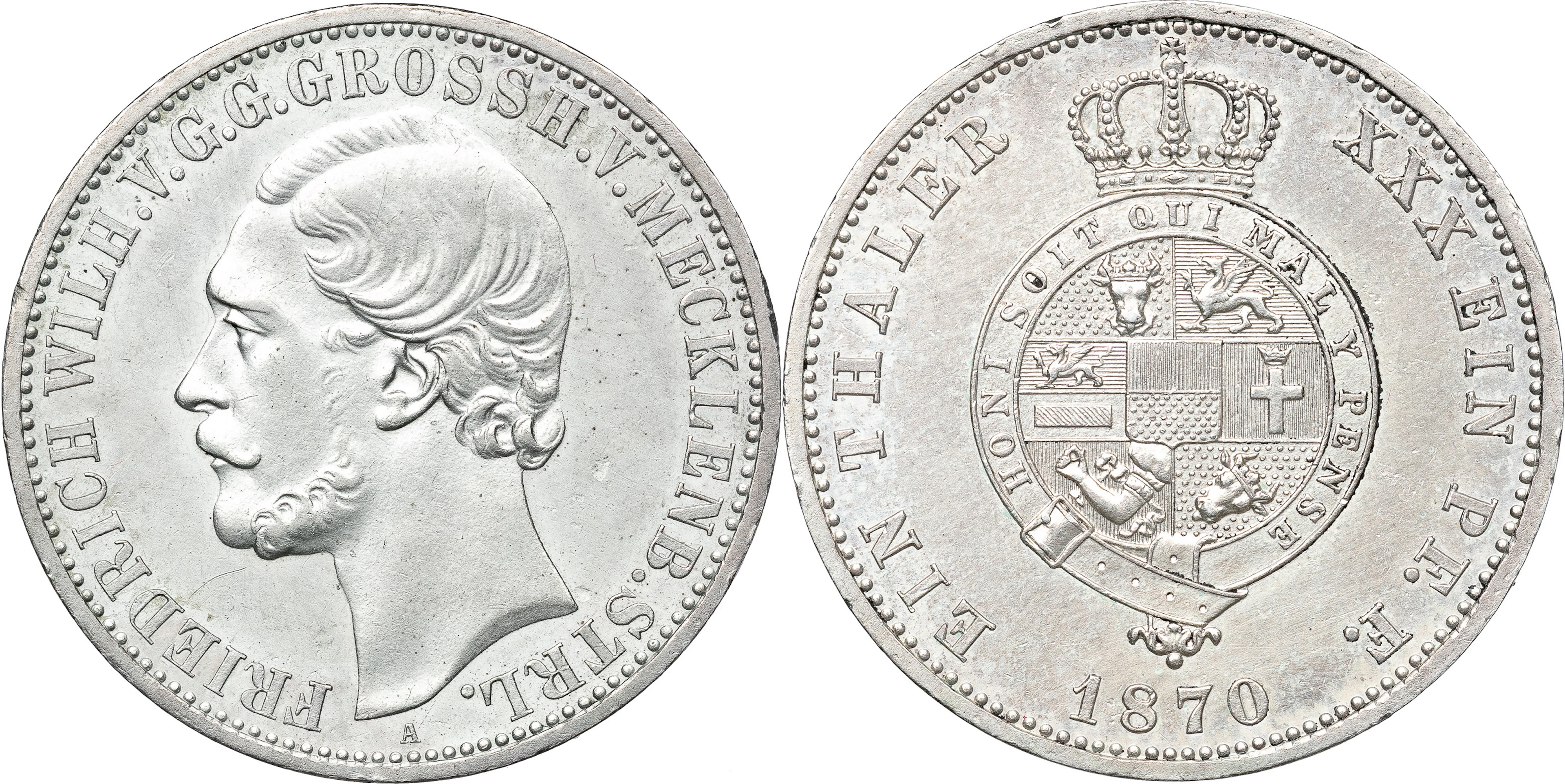 TYSKA STATER / GERMN STATES. MECKLENBURG-STRELITZ. Friedrich Wilhelm