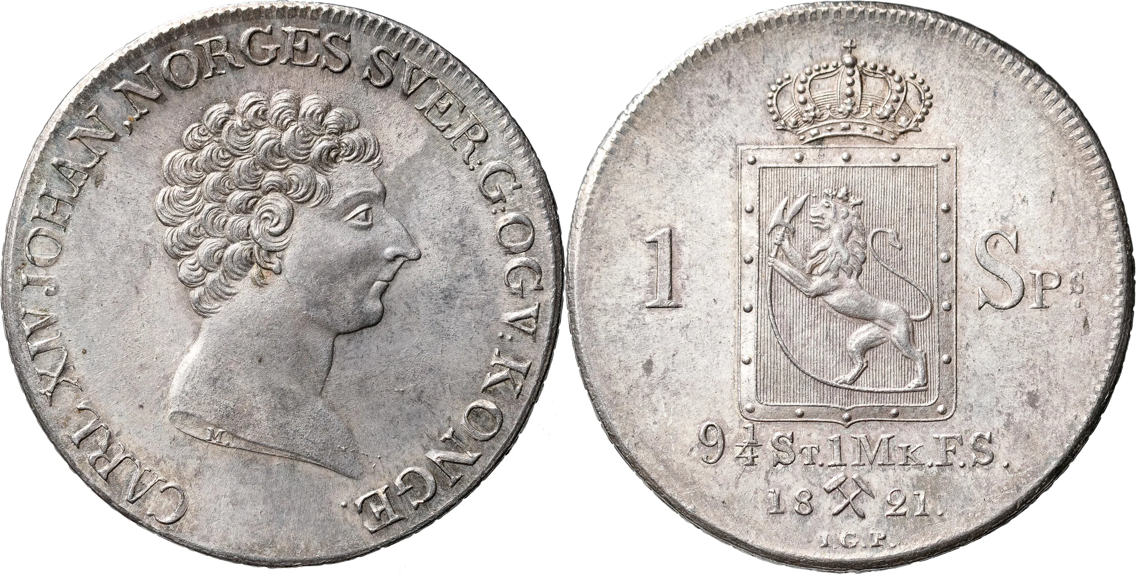 NORGE / NORWAY. Karl XIV Johan (1818-1844). Speciedaler 1821