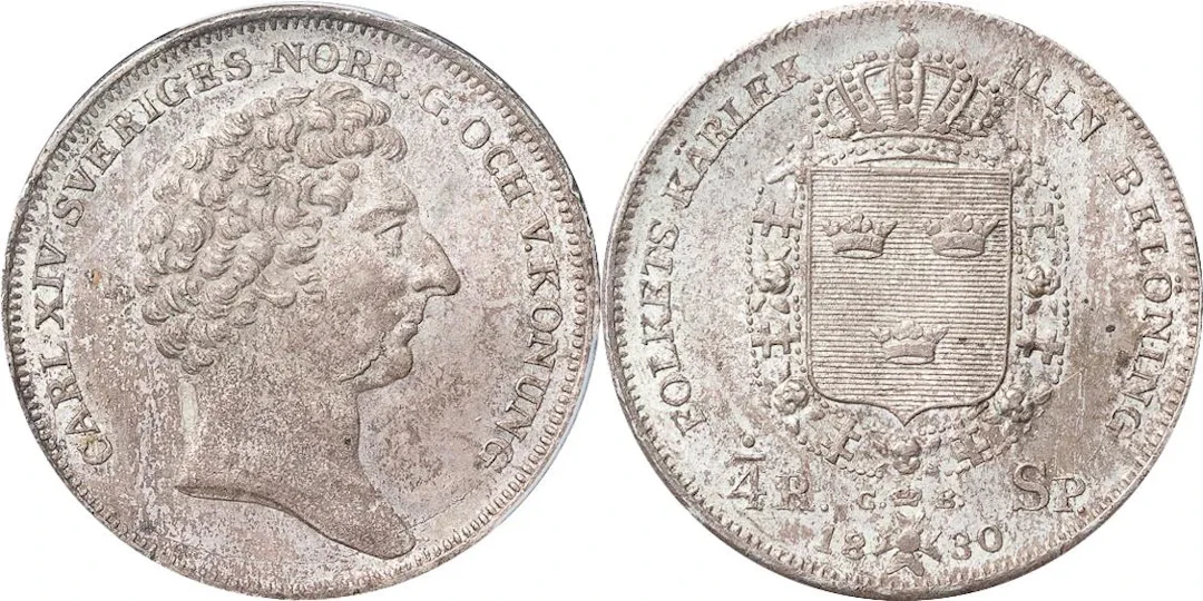 KARL XIV JOHAN (1818-1844). STOCKHOLM. 1/4 riksdaler specie 1830
