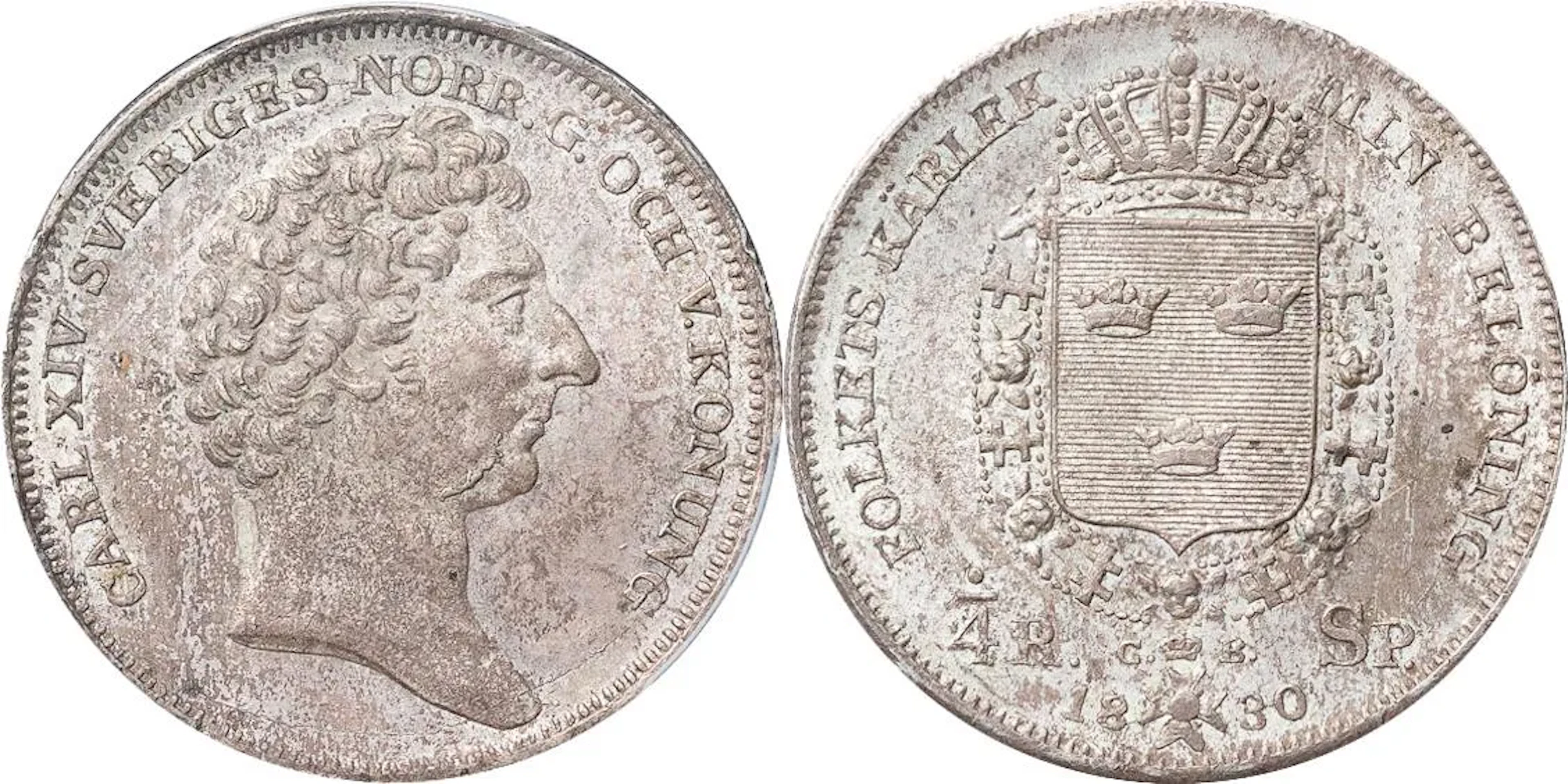 KARL XIV JOHAN (1818-1844). STOCKHOLM. 1/4 riksdaler specie 1830