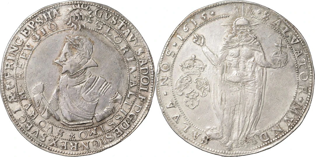 GUSTAV II ADOLF (1611-1632). STOCKHOLM. Riksdaler 1615