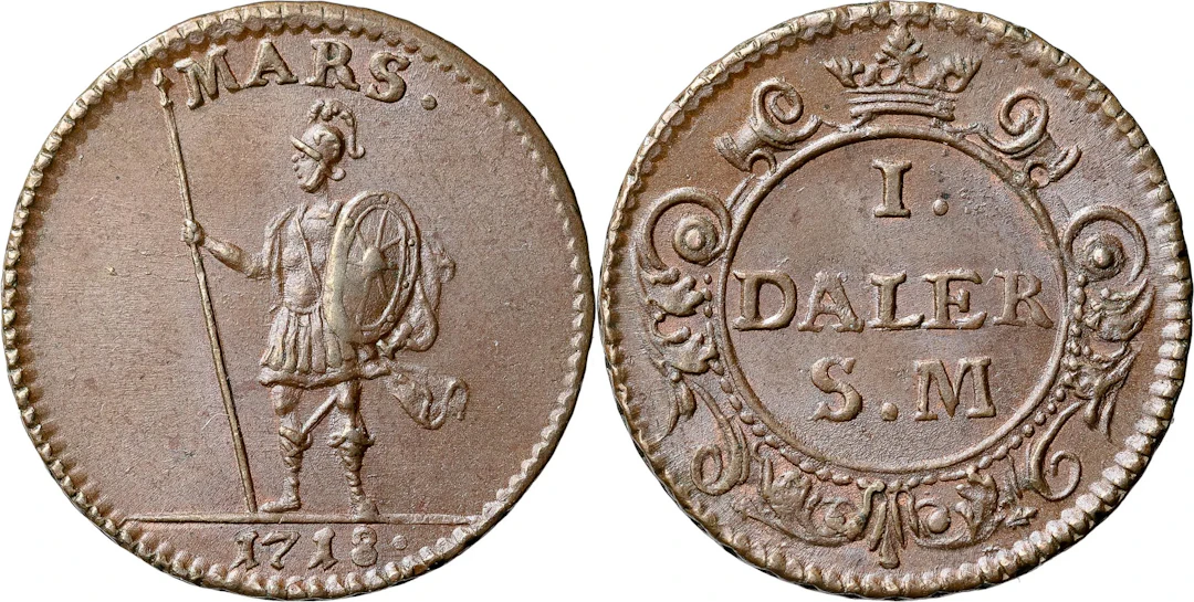 KARL XII (1697-1718). STOCKHOLM. Daler SM 1718