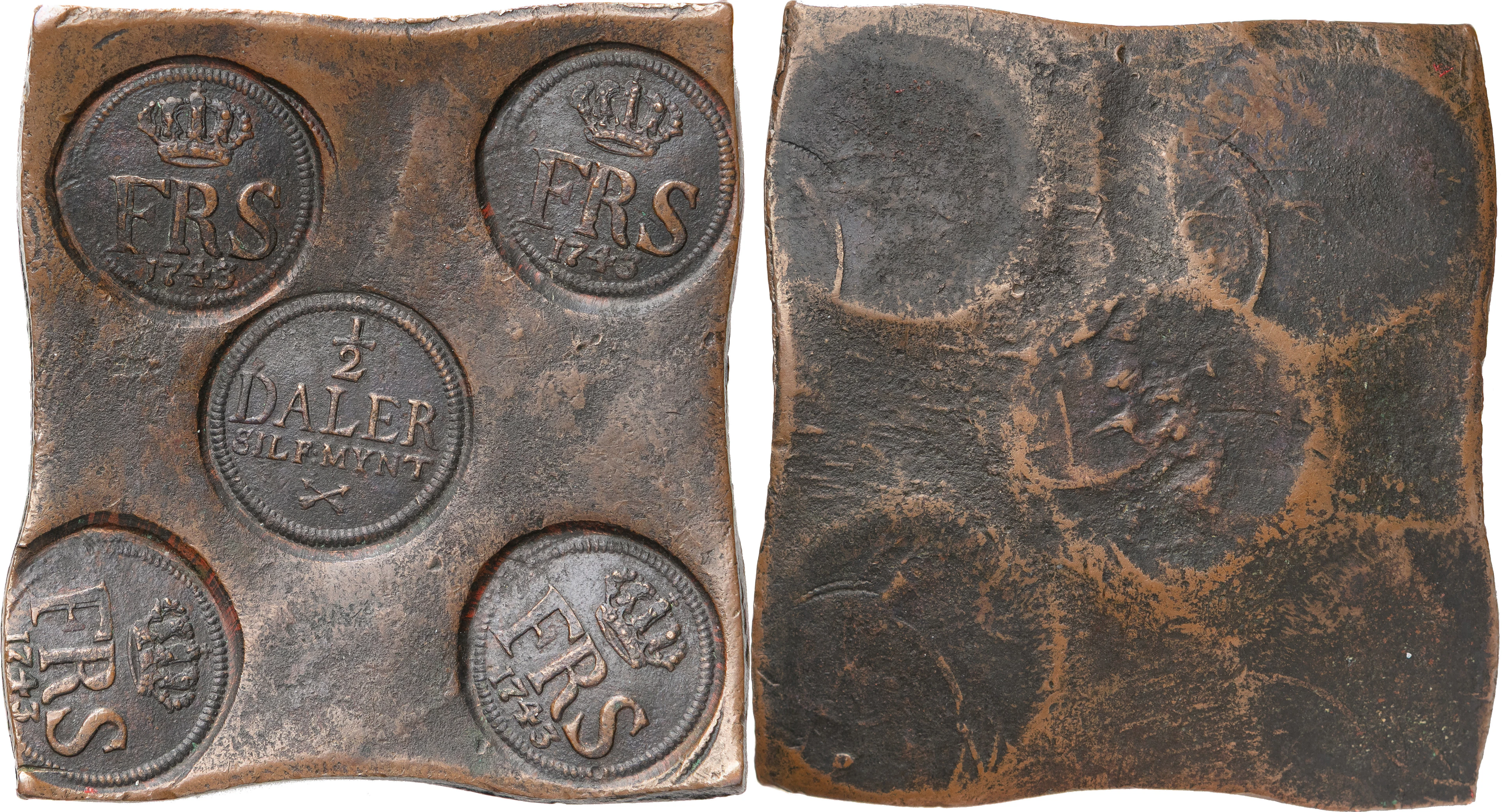 FREDRIK (1720-1751). AVESTA. 1/2 daler SM 1743