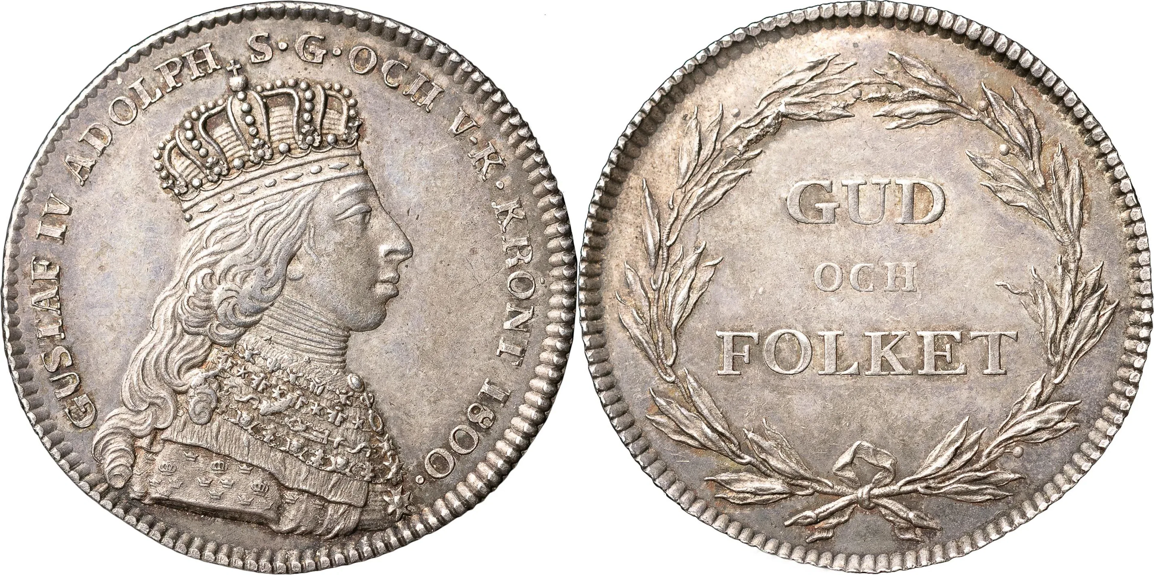 GUSTAV IV ADOLF (1792-1809). STOCKHOLM. 1/3 riksdaler 1800