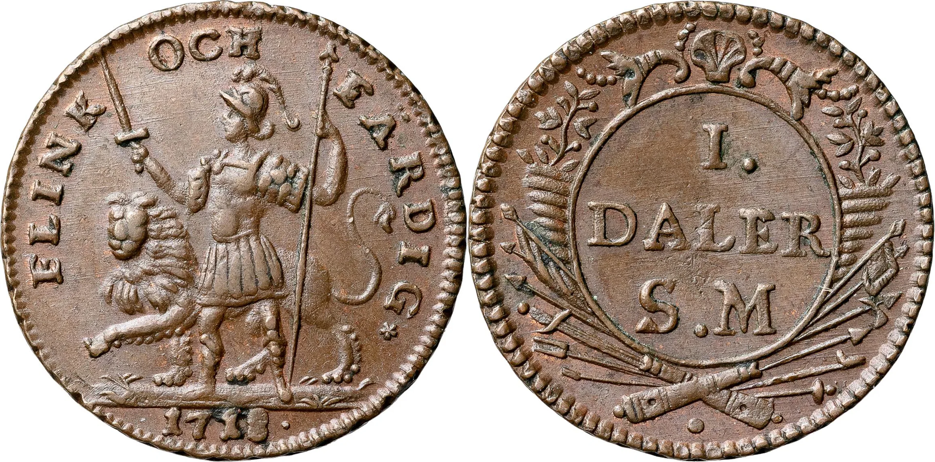 KARL XII (1697-1718). STOCKHOLM. Daler SM 1718